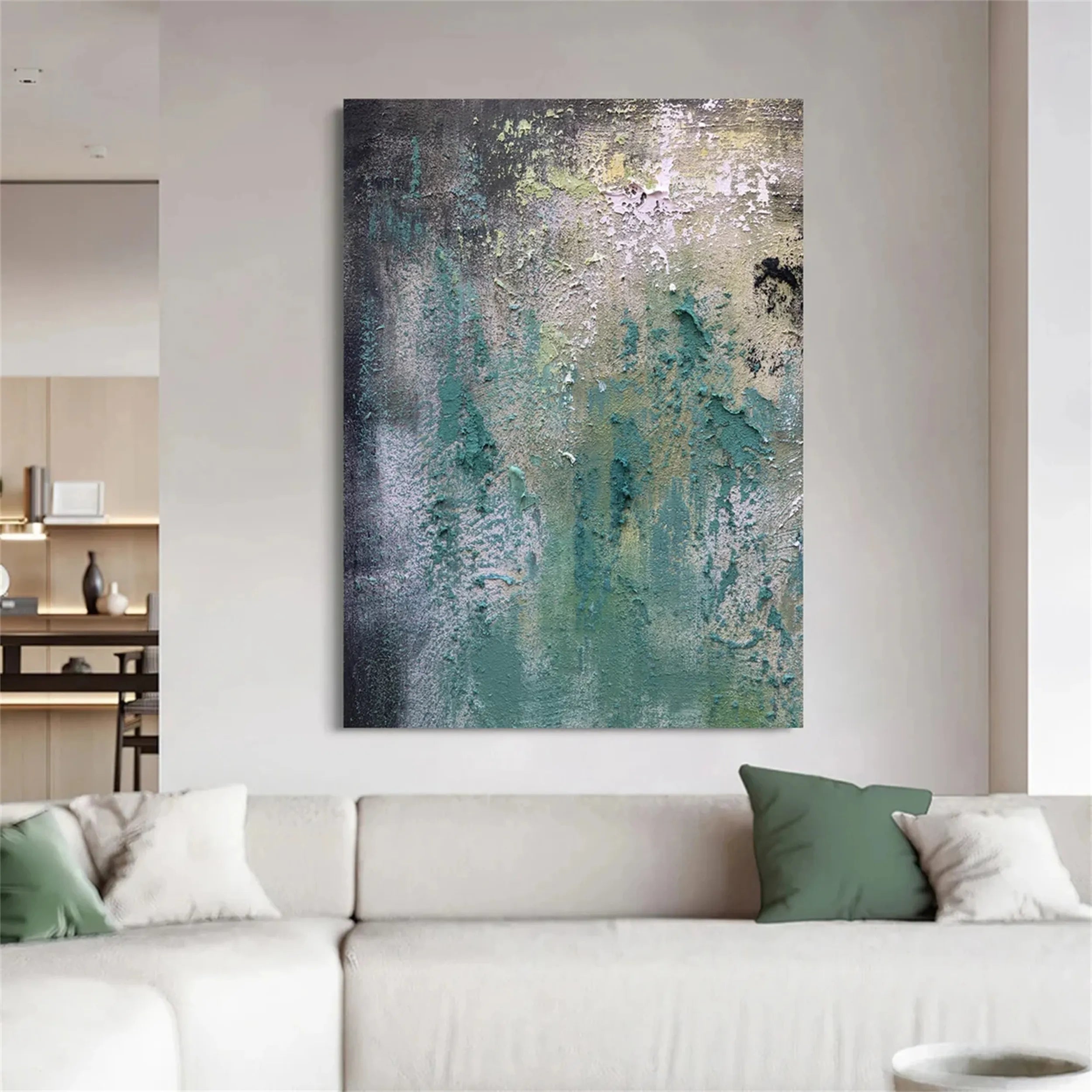 Abstract Painting #AB 114 - Modern Wall Art for Living Room, Bedroom & Office Decor | Handmade Canvas Artwork