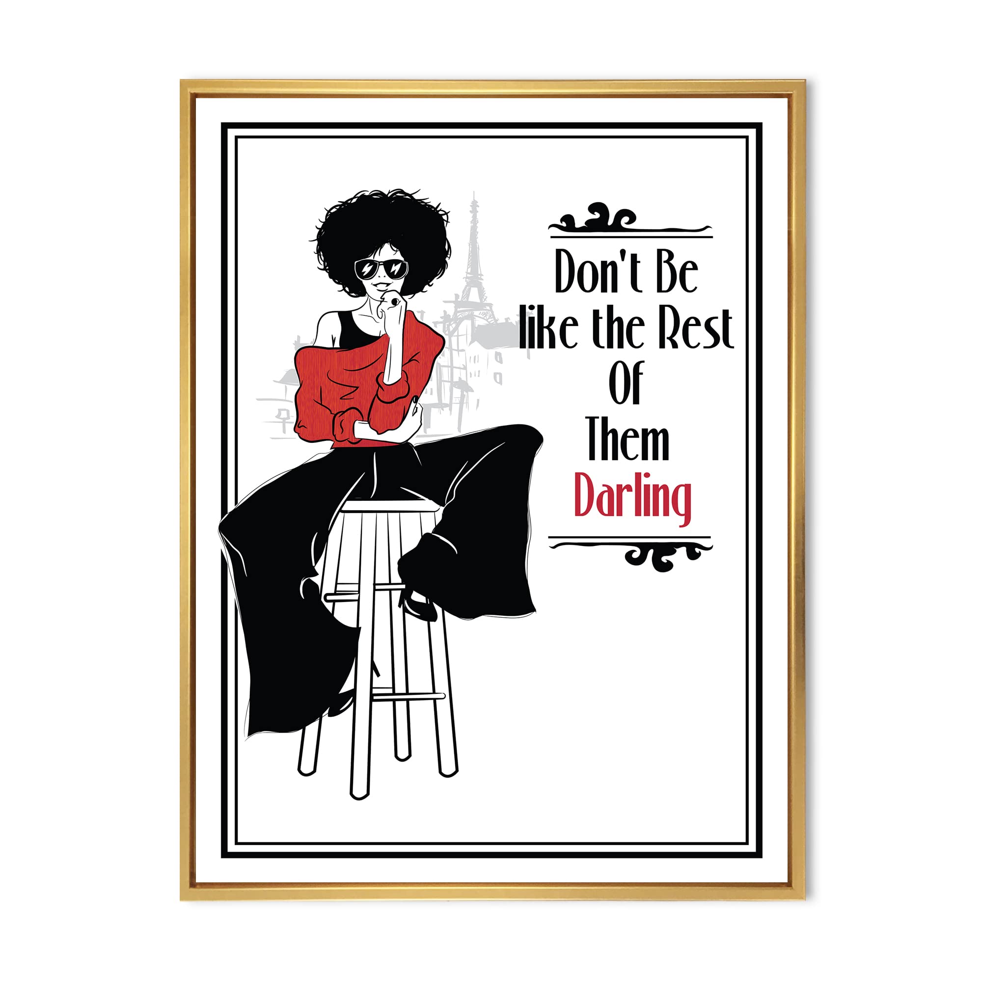 Modern Framed Canvas Wall Art Print - Style Passion Life Fashion Girl VI | Home Decor, Living Room, Bedroom, Office