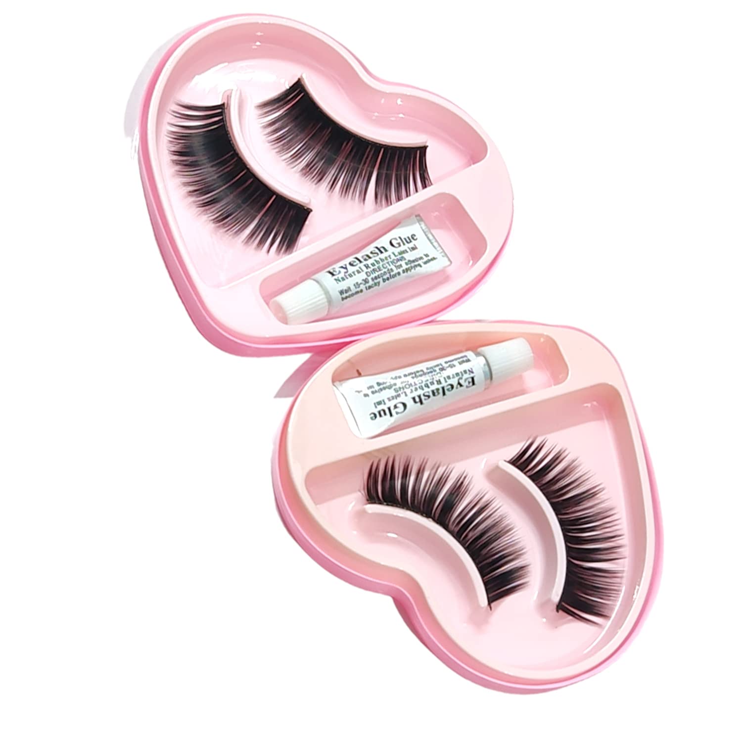 Sankrityayan 3-Pack Black Long Curly False Eyelashes with Glue - Natural Looking Voluminous Lashes for Women, Perfect for Parties, Weddings & Night Out Makeup
