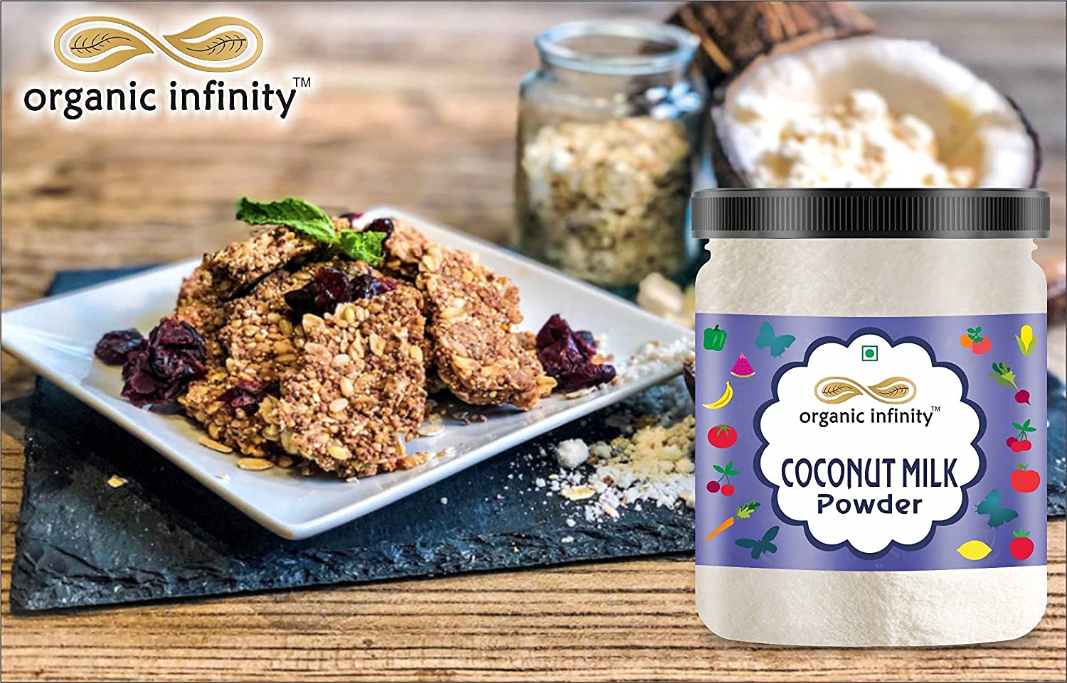 Organic Infinity Coconut Milk Powder - 100g | Keto Friendly, Dairy Free, Vegan | Perfect for Smoothies, Baking & Coffee Creamer