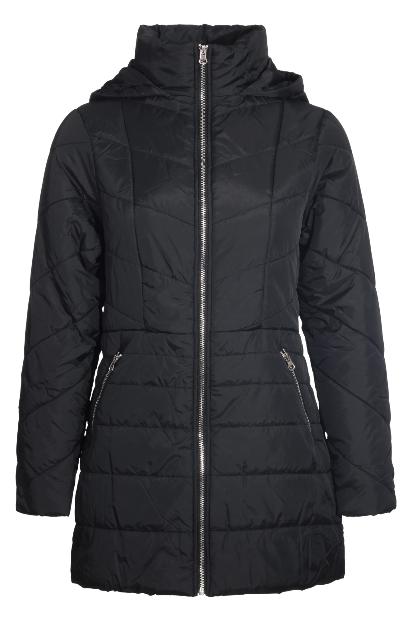 Quilted Waterproof Jacket for Men & Women | Lightweight Winter Coat with Hood | Windproof & Warm Outdoor Jacket | Perfect for Hiking, Camping & Daily Wear | Black