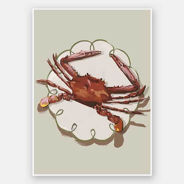 Crustacean Beige Unframed Art Print - Coastal Decor Wall Art for Living Room, Bedroom & Office | Nautical Theme Home Decoration