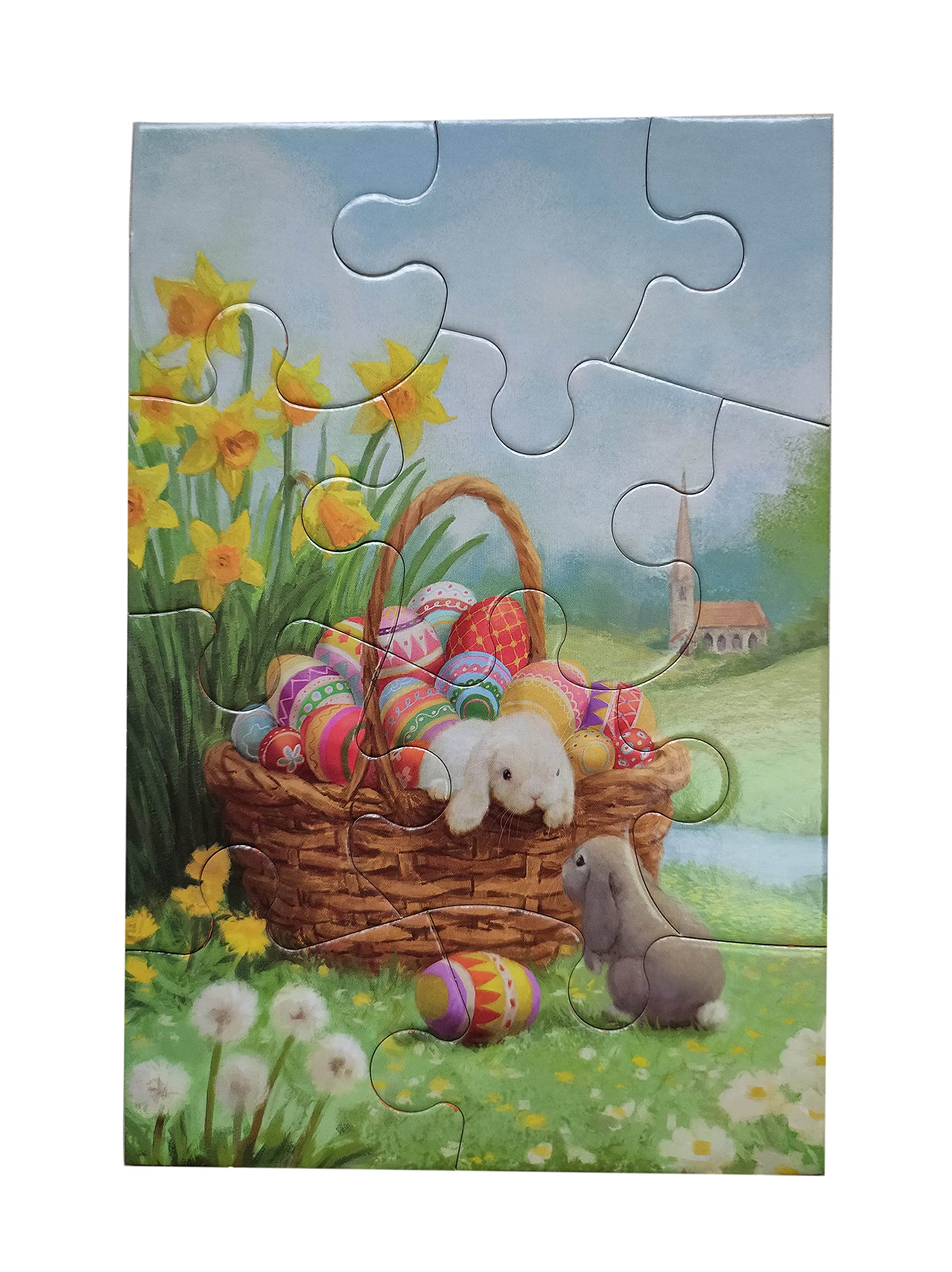 Easter Bunny Jigsaw Puzzles for Kids - 2 Pack Fun Easter Basket Stuffers & Educational Toys for Children | Perfect for Easter Gifts, Party Favors, and Family Game Night