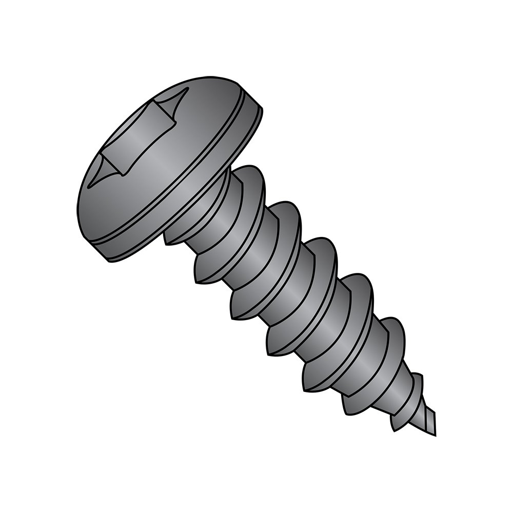 Small Parts 0608ABTPB Black Oxide Steel Sheet Metal Screws, Pan Head Star Drive Type AB, #6-20 Thread, 1/2