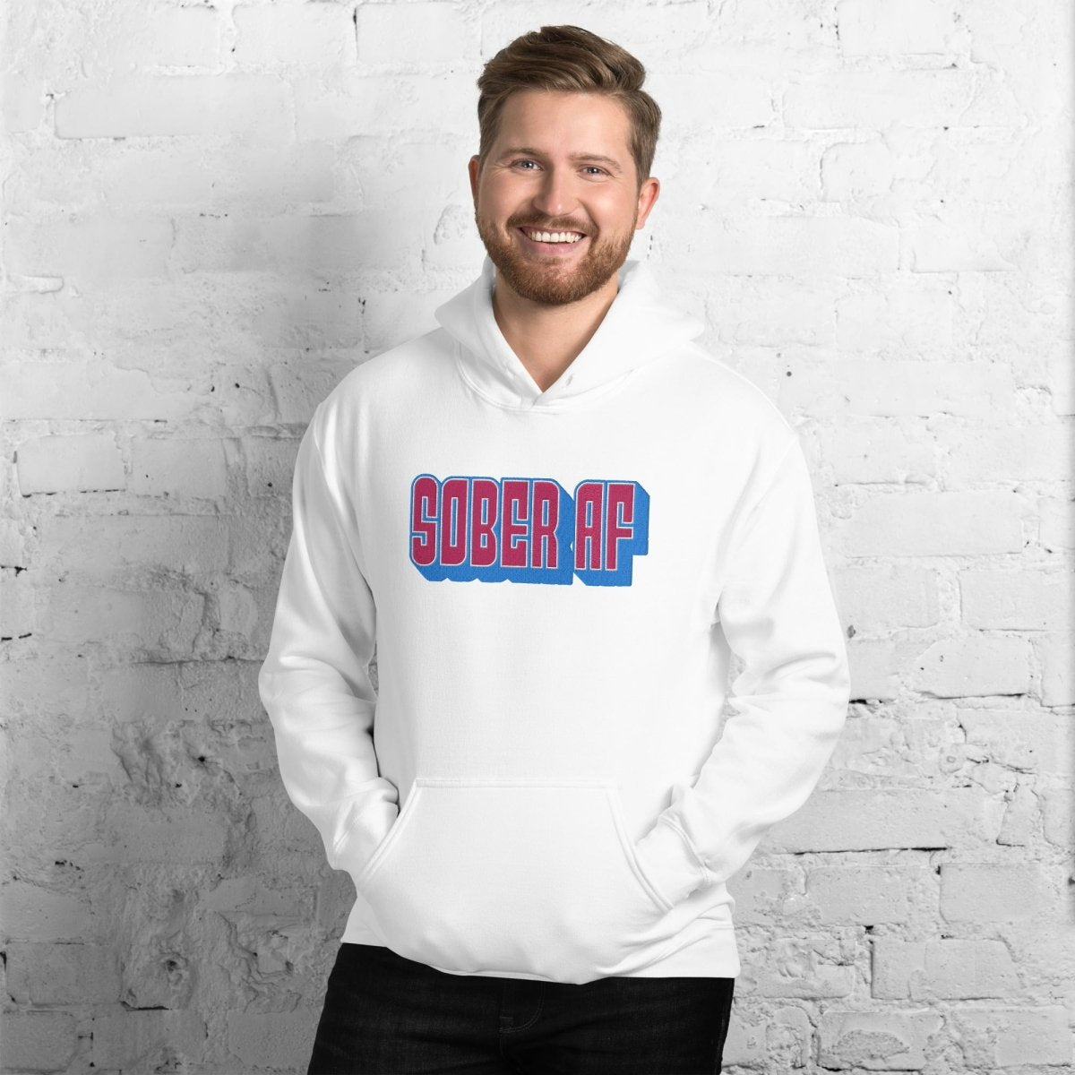 Sober AF Embroidered Premium Unisex Hoodie - Comfortable Pullover Sweatshirt for Men & Women | Perfect for Casual Wear, Street Style & Everyday Outfits