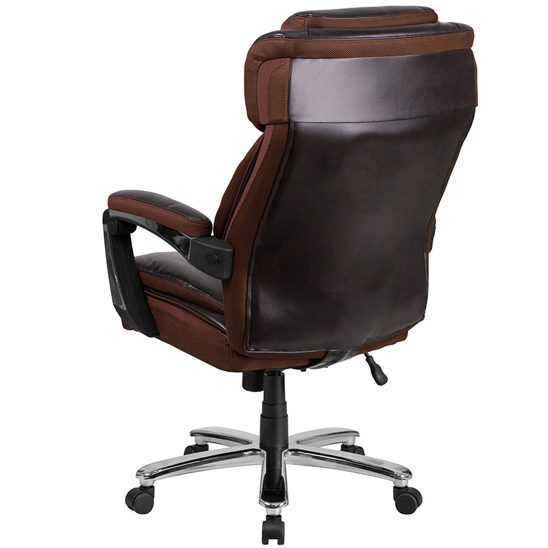 HERCULES Series Big & Tall 500 lb. Capacity Black LeatherSoft Executive Swivel Ergonomic Office Chair with Adjustable Headrest - Perfect for Home Office, Gaming, and Heavy-Duty Workspaces