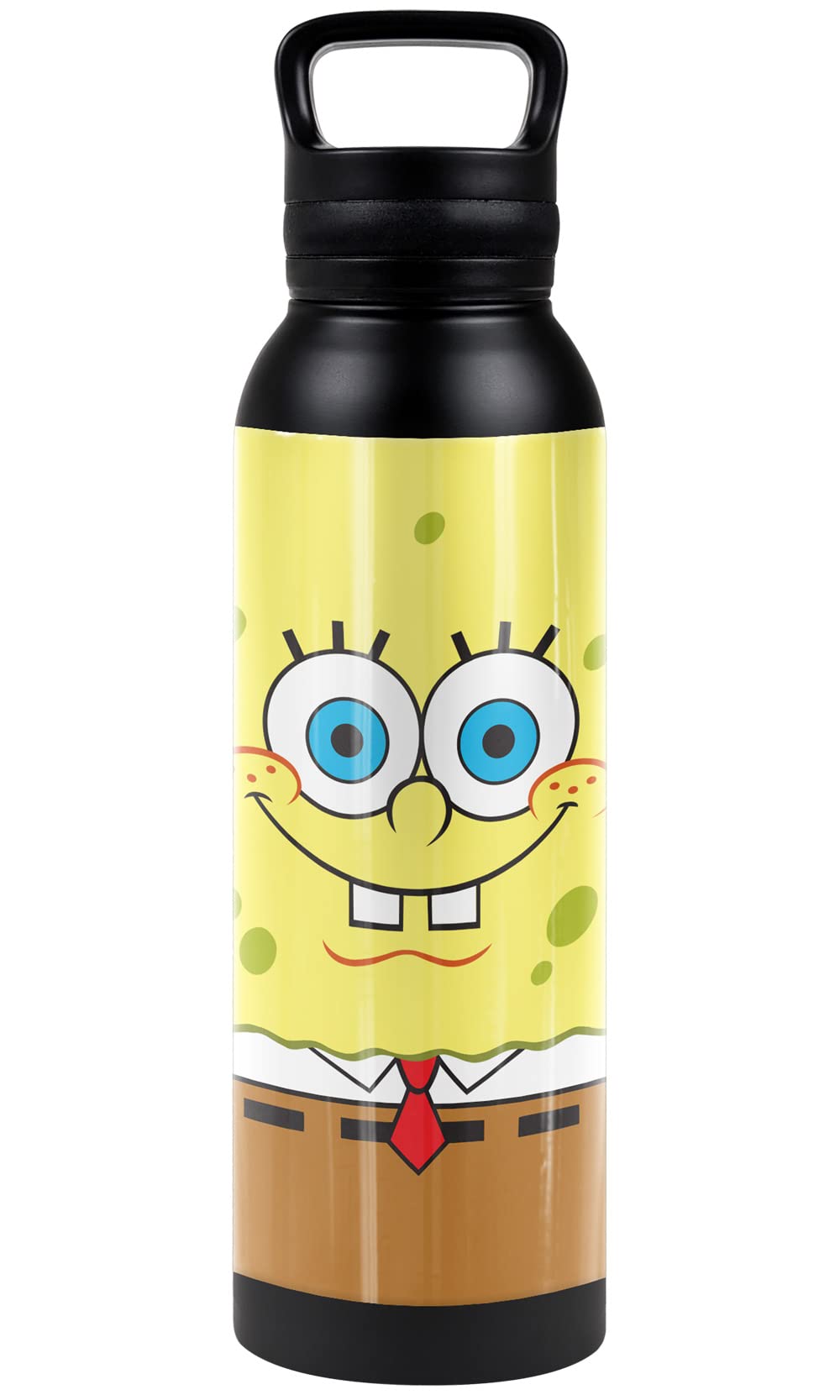 Spongebob Official 24 oz Insulated Stainless Steel Water Bottle - Leak Proof, Vacuum Insulated Canteen with Loop Cap - Perfect for School, Gym & Outdoor Activities
