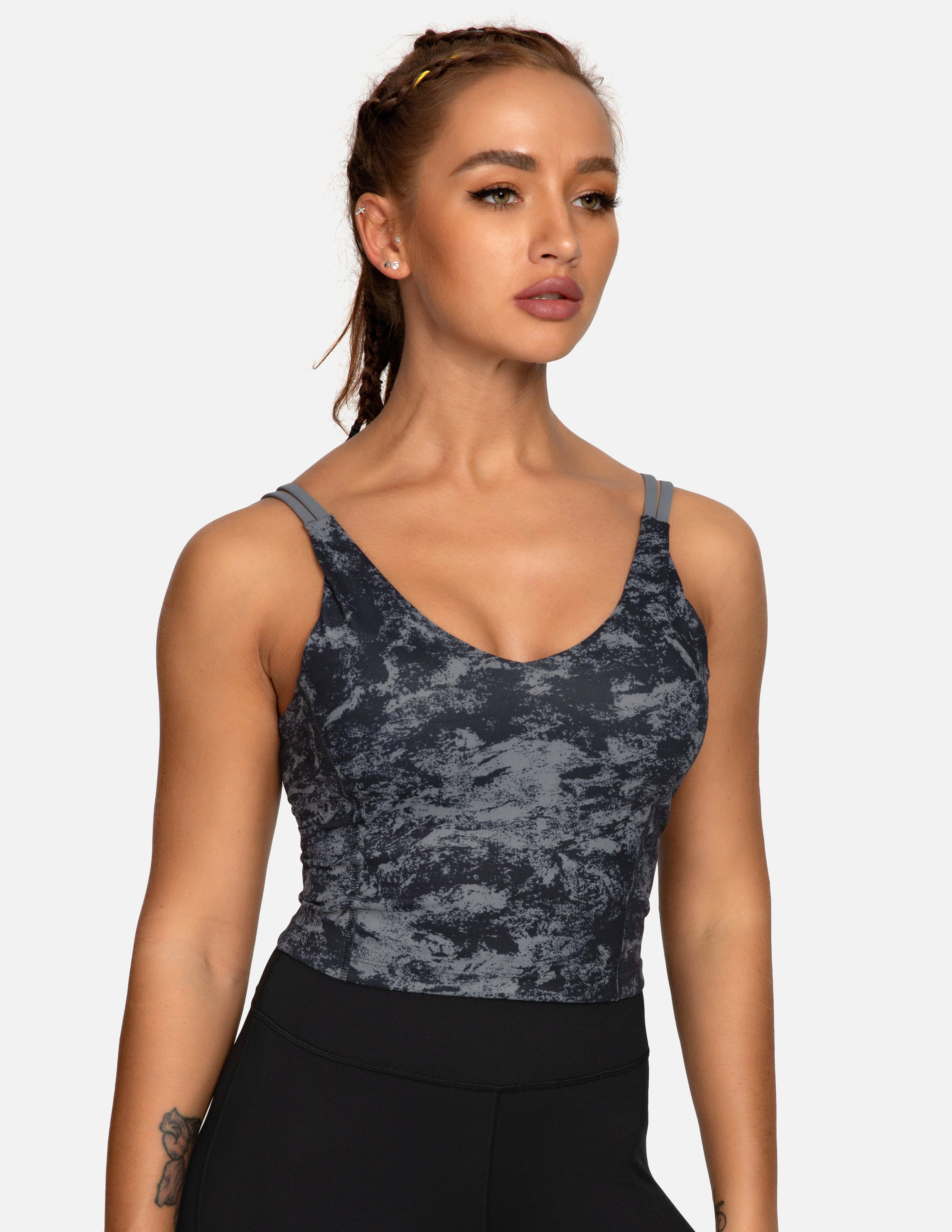 Best Women's Sports Bra Crop Tank Tops - High Support Workout Top for Running, Yoga & Gym - Breathable Seamless Activewear 20106