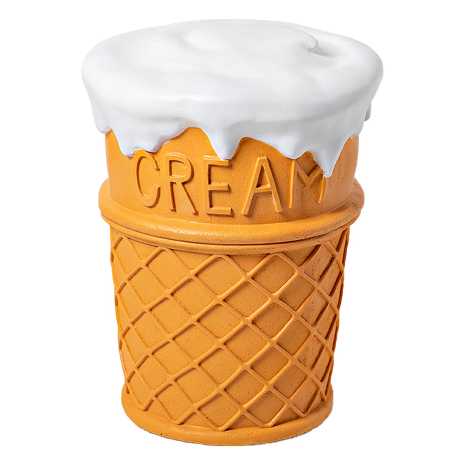 Soft Resin Retro Fun Simulated Ice Cream Stool - Decorative Shoe Changing Bench for Hallway, Office, Lounge & Dorm Room - Perfect for Home Decor, Entryway Seating & Playful Interior Design