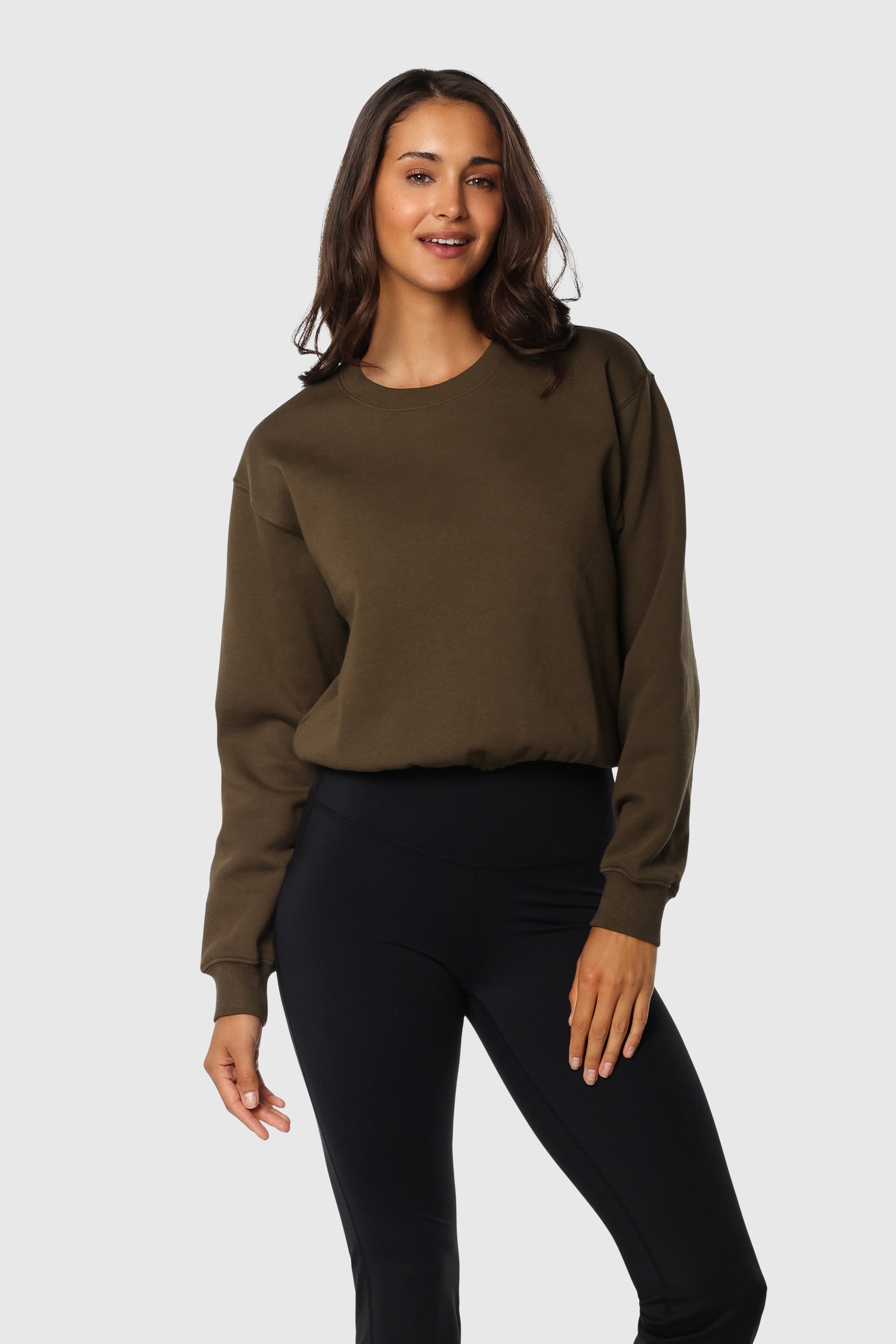 Cinch Waist Crewneck Sweater for Women - Slim Fit Turtleneck Pullover - Perfect for Office, Date Night & Fall Layering