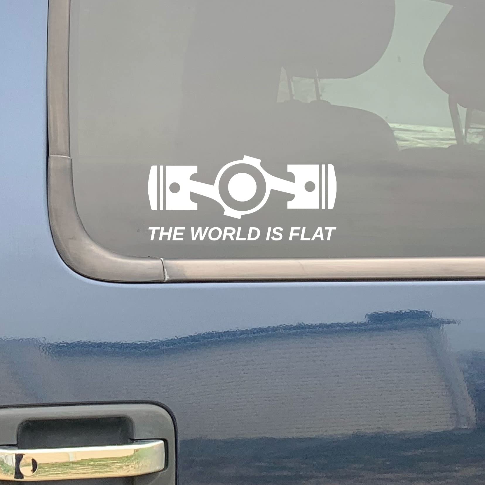 The World is Flat Vinyl Sticker - Durable 6-Year Outdoor Decal for Cars, Trucks, Laptops & Walls - Easy to Apply on Any Smooth Surface - Perfect for Bumper Stickers, Laptop Decals & Home Decor (Black, 1 Pack)