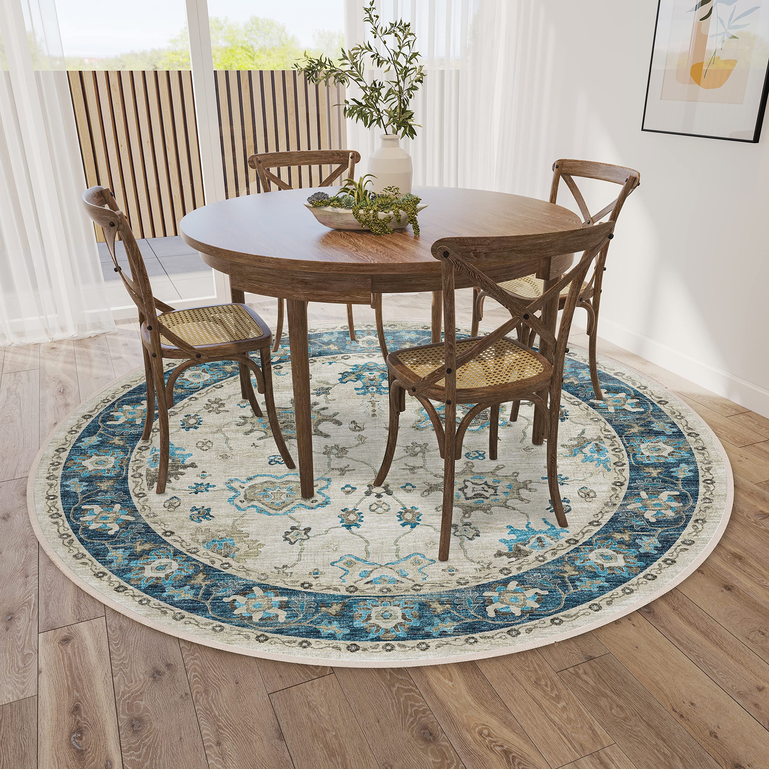 Addison Rugs Sterling AST36 Blue 8' x 8' Area Rug – Soft & Durable Indoor/Outdoor Carpet for Living Room, Bedroom, Patio, or Deck