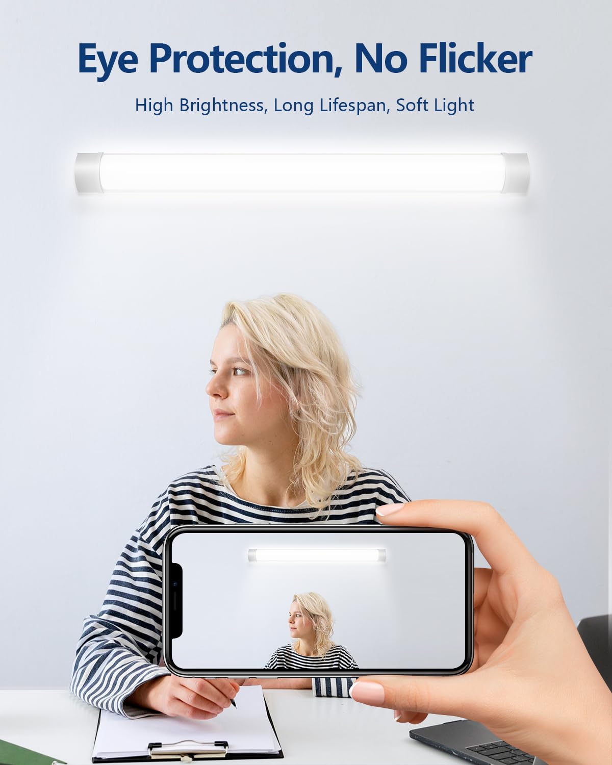 2FT/3FT/4FT LED Ceiling Light Fixture - Waterproof Tube Light for Bathroom, Kitchen, Garage & Office - Energy Efficient Lighting for Home & Commercial Use (3FT/0.9M) - Perfect for Basements, Corridors and Vanity Areas