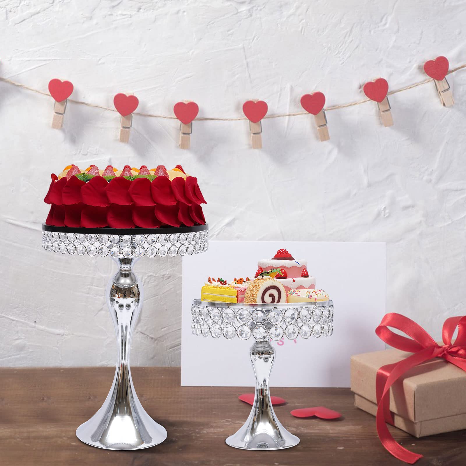 11-Piece Silver Cake Stand Set - Elegant Metal Cupcake Holder with Acrylic Mirror, Wedding & Birthday Party Dessert Display Tray for Fruits, Cakes, Pastries - Perfect for Bridal Showers, Baby Showers, and Special Events