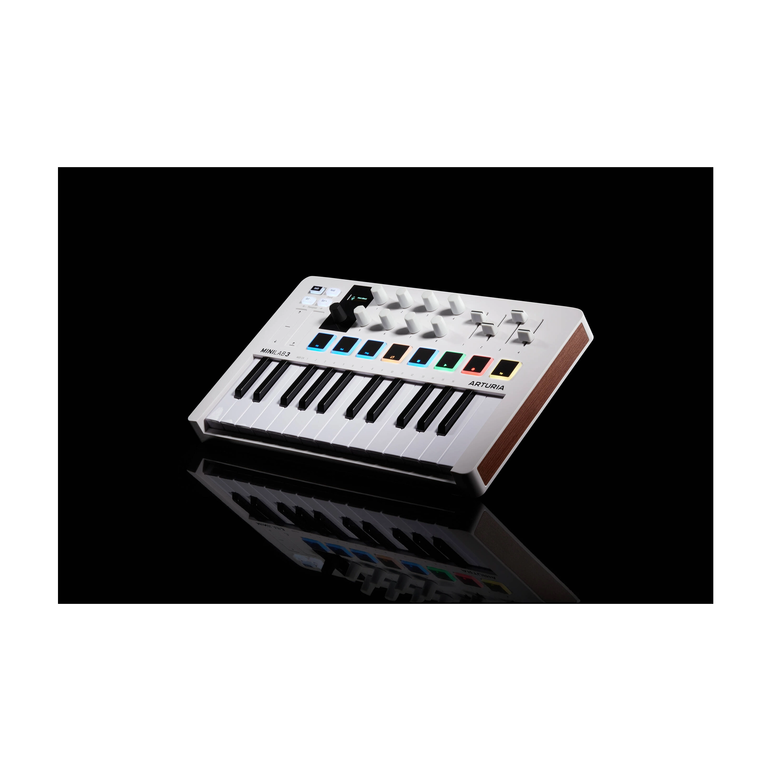Arturia MiniLab 3 Compact 25-Key MIDI Keyboard Controller with 16 Pads - White | Perfect for Music Production, Beat Making & Live Performances