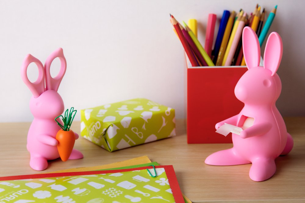 Desk Bunny QL10115-BK Organizer with Scissors & Clip Holder - Office & Home Use