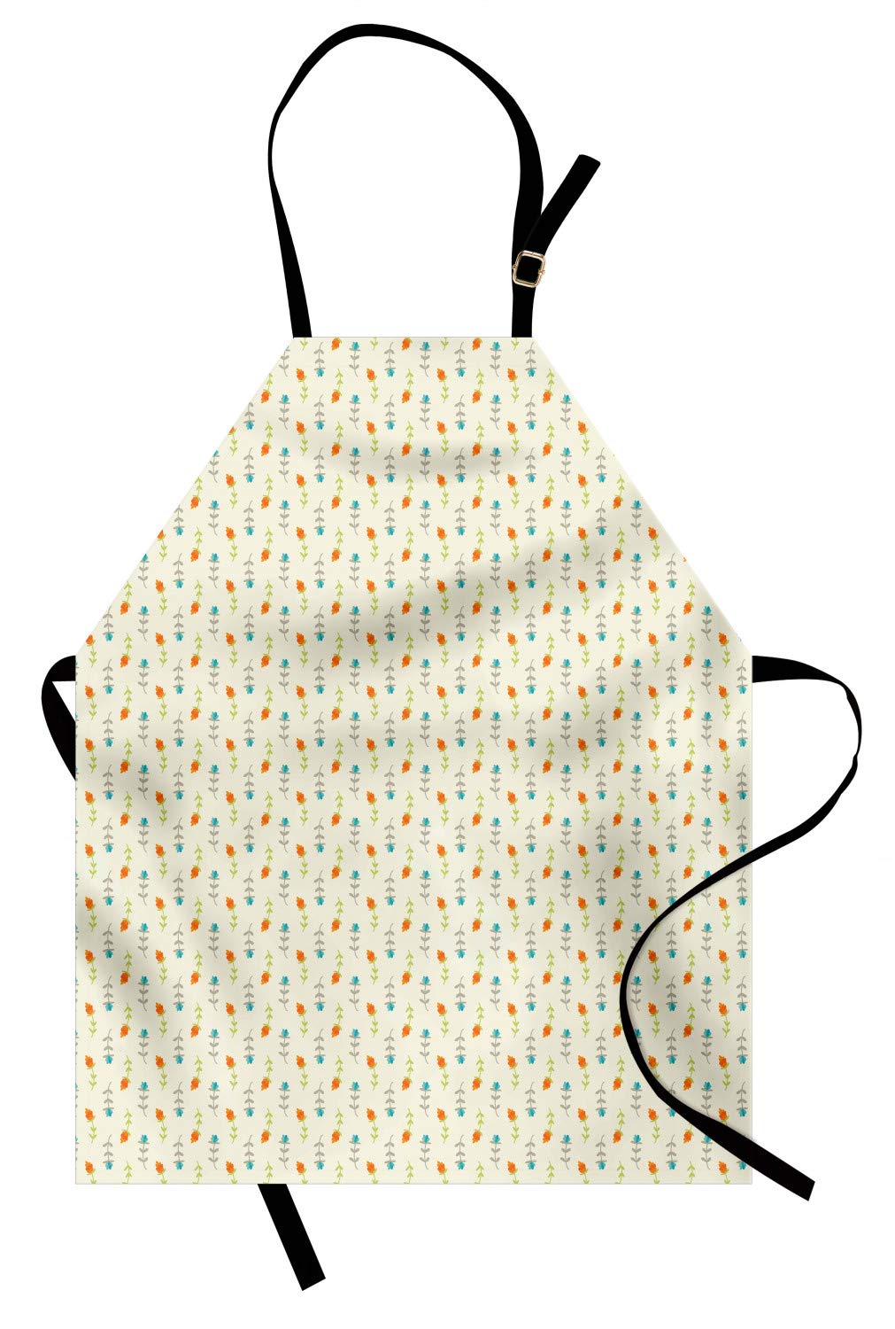 Ambesonne Floral Apron - Unisex Kitchen Bib for Cooking & Gardening