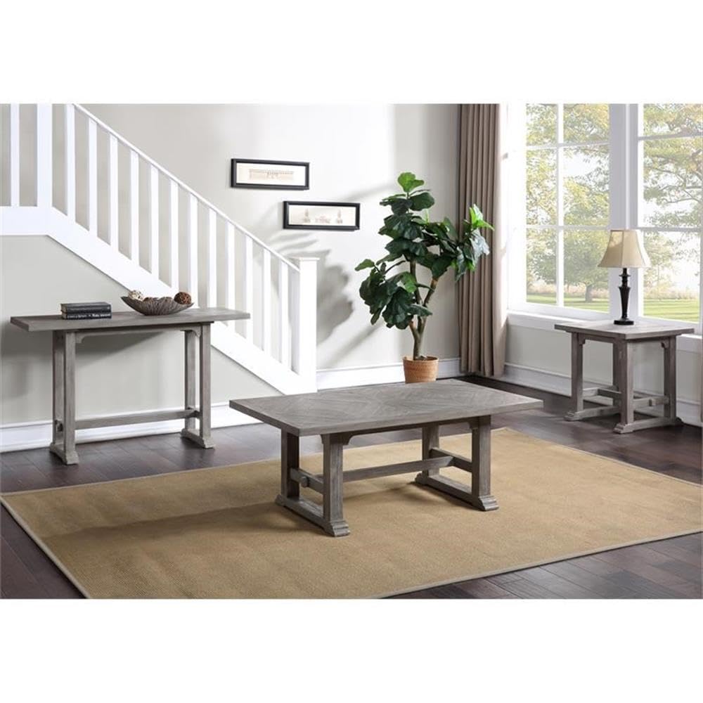 BOWERY HILL Dove Gray Coffee Table - Modern Living Room Accent Table with Storage Shelf - Perfect for Small Spaces, Apartments & Home Decor