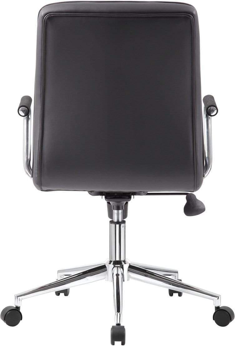 Ergonomic Boss Modern Office Chair with Chrome Arms - Adjustable Height & Lumbar Support - Black [B331 BK] for Home Office, Gaming & Executive Workspace
