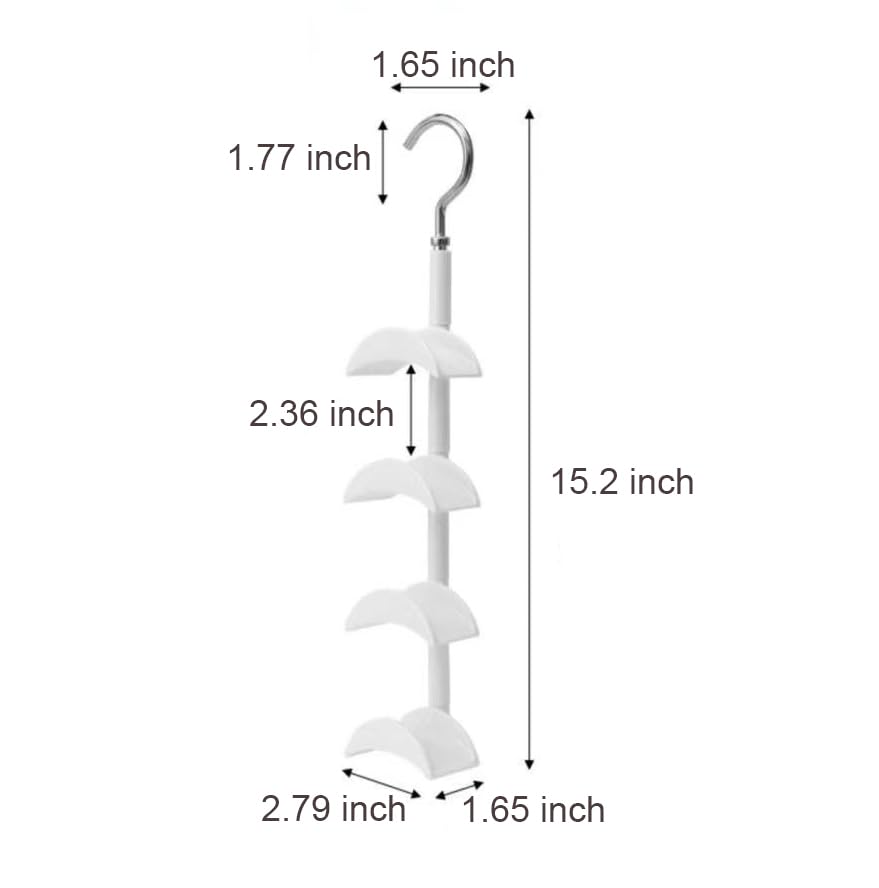 Rotating Closet Organizer with 4 Hooks - Space-Saving Purse Hanger for Handbags, Scarves, Belts & Accessories | Perfect for Bedroom, Closet & Entryway Organization