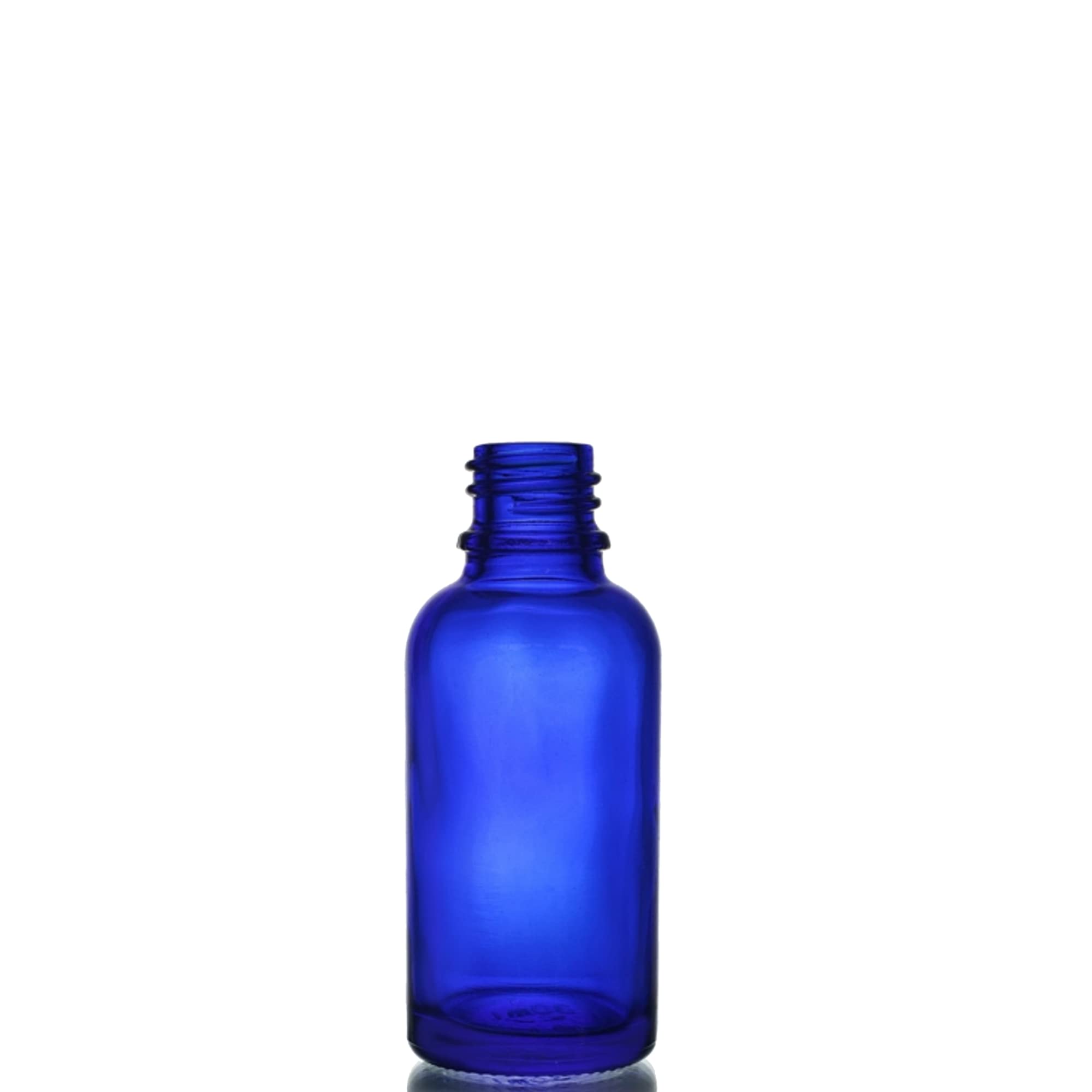 Refillable Blue Glass Bottles with Golden Cap - 6 Pack 30ml Round Cosmetic Containers for Essential Oils, Serums & DIY Skin Care | Travel-Friendly V-Drop Nozzle | Perfect for Home Spa, Beauty Storage & Gift Packaging