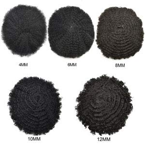 Afro Kinky Curly Toupee for Black Men - Human Hair Lace Front Wig - Natural 8mm Wavy Hair Replacement System for African American Men (Color 1B Off Black) | Perfect for Daily Wear, Special Occasions & Hair Loss Solutions