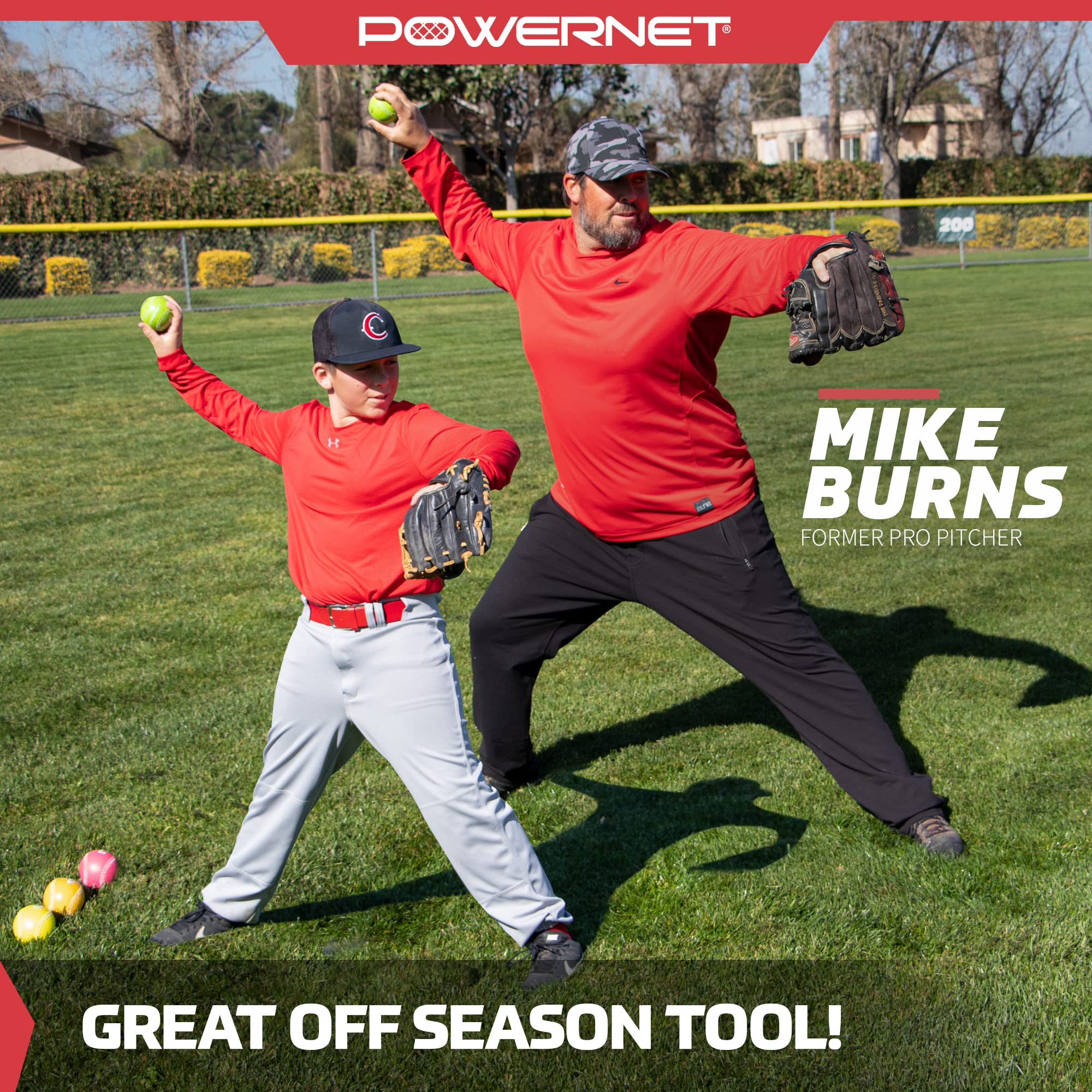 PowerNet Weighted Baseball Training Bundle - Heavy Weighted Baseballs for Pitching, Throwing & Long Toss - Strength Building Baseball Equipment for Command & Core Training - Perfect for Baseball Practice, Pitching Drills & Strength Training