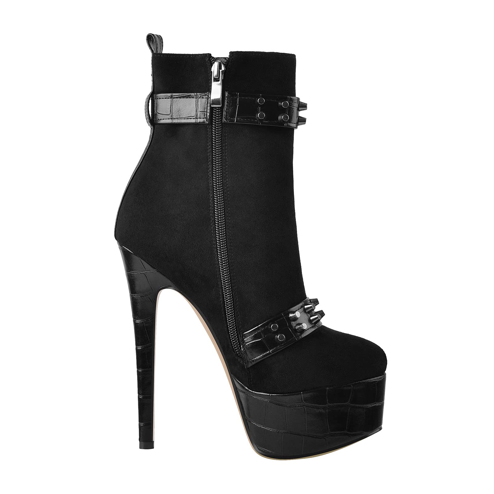 VERISSON Women's Stiletto High Heel Ankle Boots - Platform Winter Booties for Women, Fashionable Pointed Toe Shoes for Party, Office & Night Out