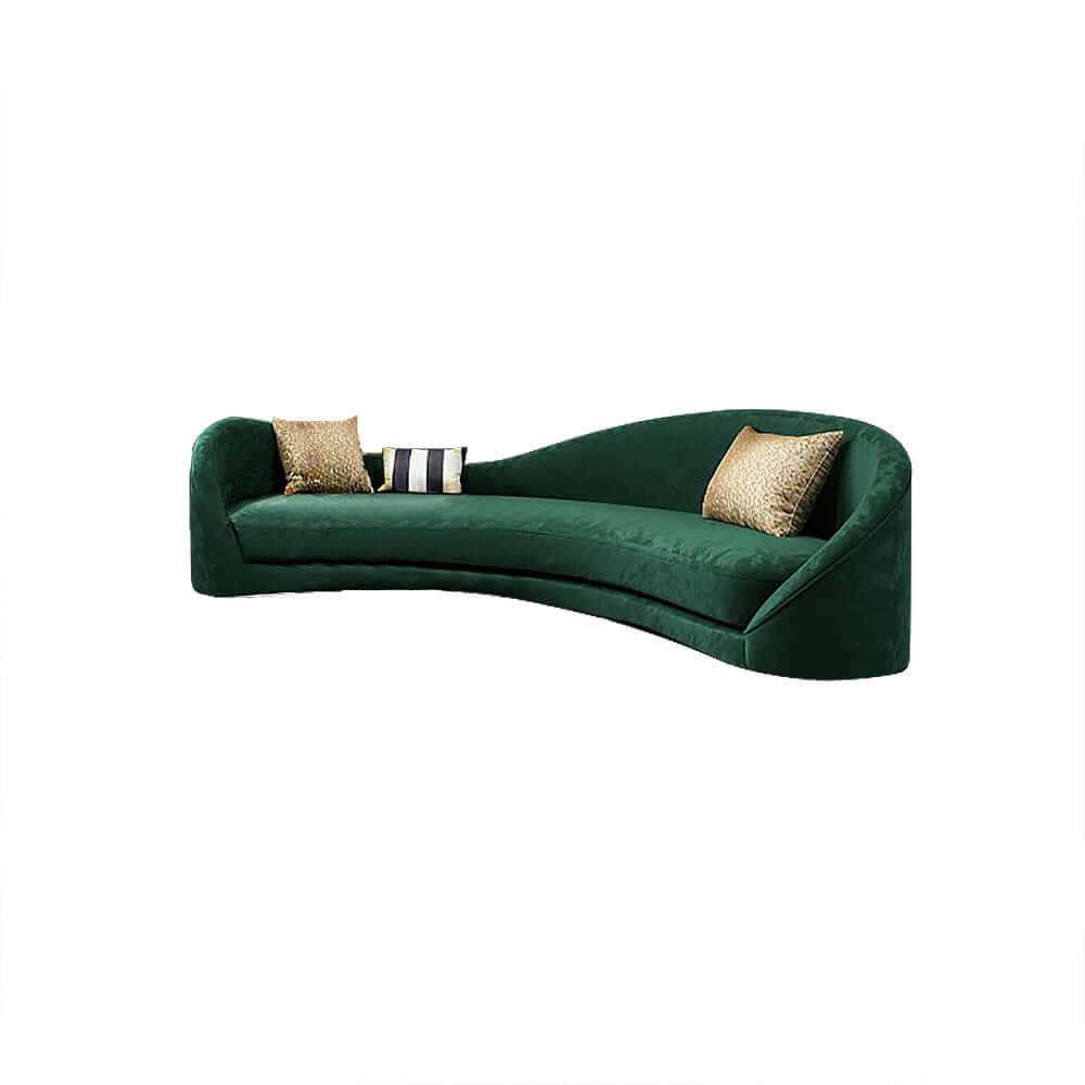 Luxury Green Velvet Upholstered 3-Seater Sofa with Solid Wood Frame - 82.7