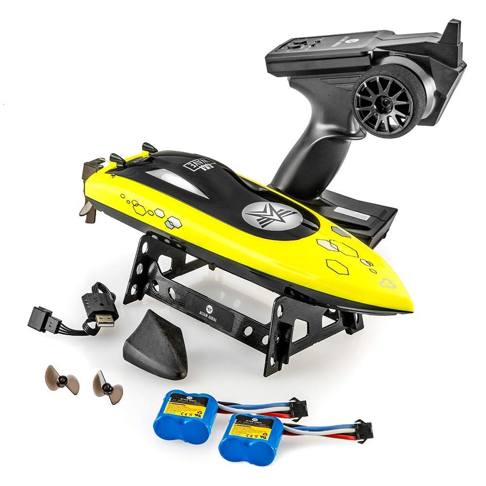 Altair AA Wave RC Remote Control Boat - High Speed 23 km/h, Self Righting, 2.4GHz for Pools & Lakes - Safe Water Propeller System with 2 Batteries - Perfect for Kids Outdoor Water Play & Summer Pool Fun (Lincoln, NE Company)