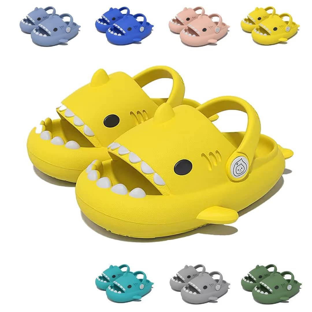 Kids Cloudy Shark Slides - Cute Cartoon Summer Slippers for Toddler Boys & Girls | Non-Slip Beach Pool Shower Shoes for Baby | Perfect for Beach, Pool, Bathroom & Indoor Play
