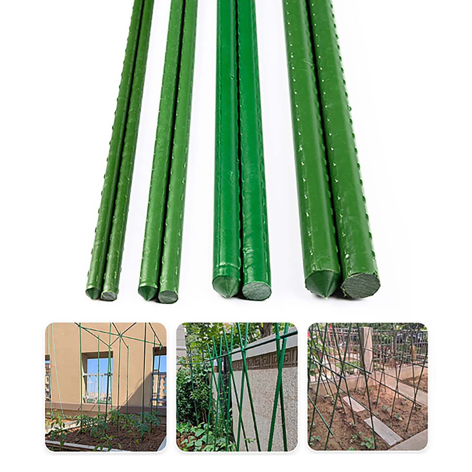 20Pcs Garden Stakes - Multi-Functional Plant Support Trellis for Tomatoes, Cucumbers & Potted Plants (59in Height, 0.43in Diameter) - Perfect for Vegetable Gardens, Backyard Farming & Indoor Plant Support