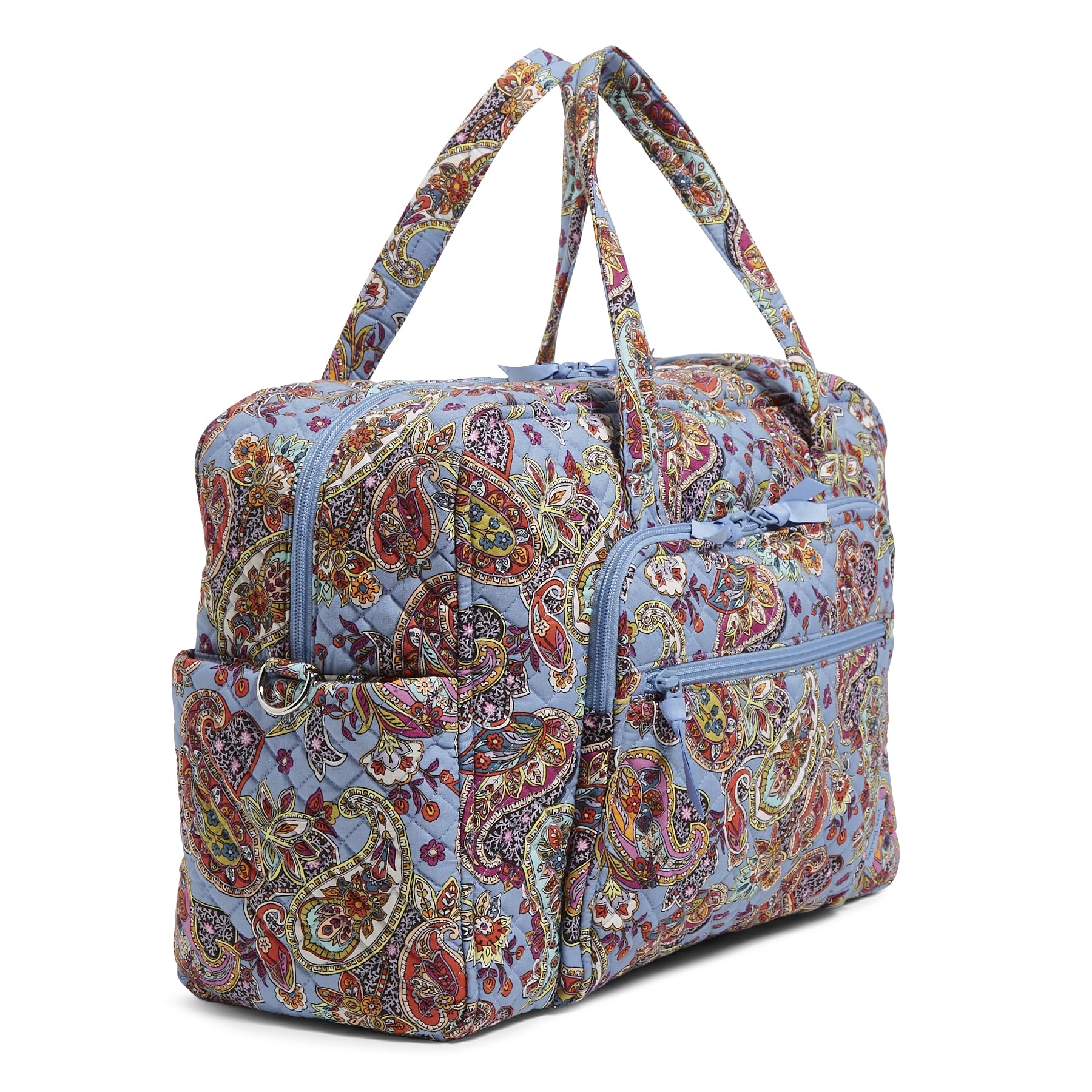 Vera Bradley Women's Cotton Weekender Travel Bag - Provence Paisley Print - Spacious Overnight Carryall for Weekend Getaways, Gym, Work & Travel - One Size