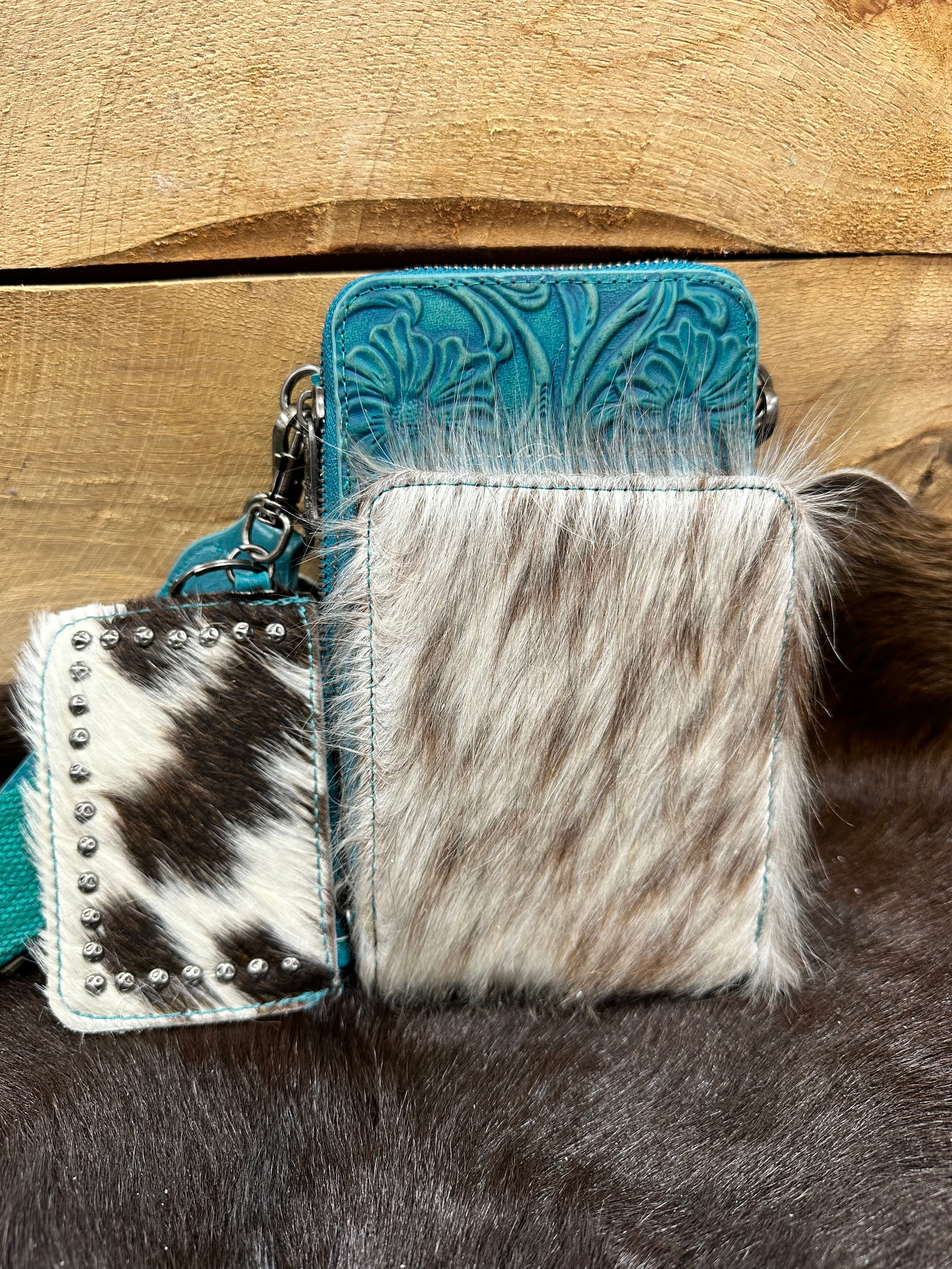 Genuine Hair-On Cowhide Phone Purse with Coin Pouch - Trinity Ranch Western Style Crossbody Bag for Women | Perfect for Concerts, Rodeos & Night Out