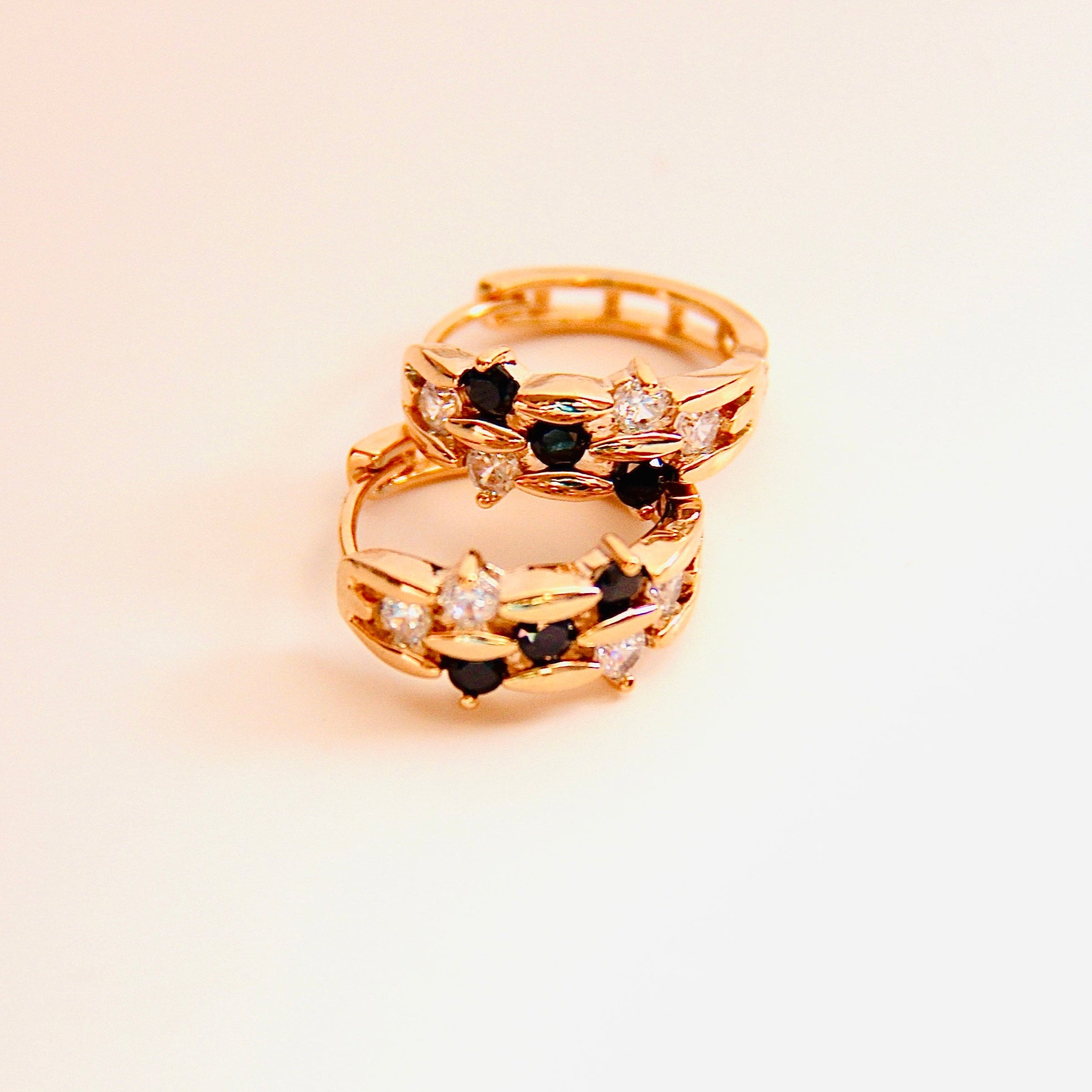 Black Zircon Huggie Earrings for Women - Dainty & Stylish Hoop Earrings for Everyday Wear, Work & Special Occasions