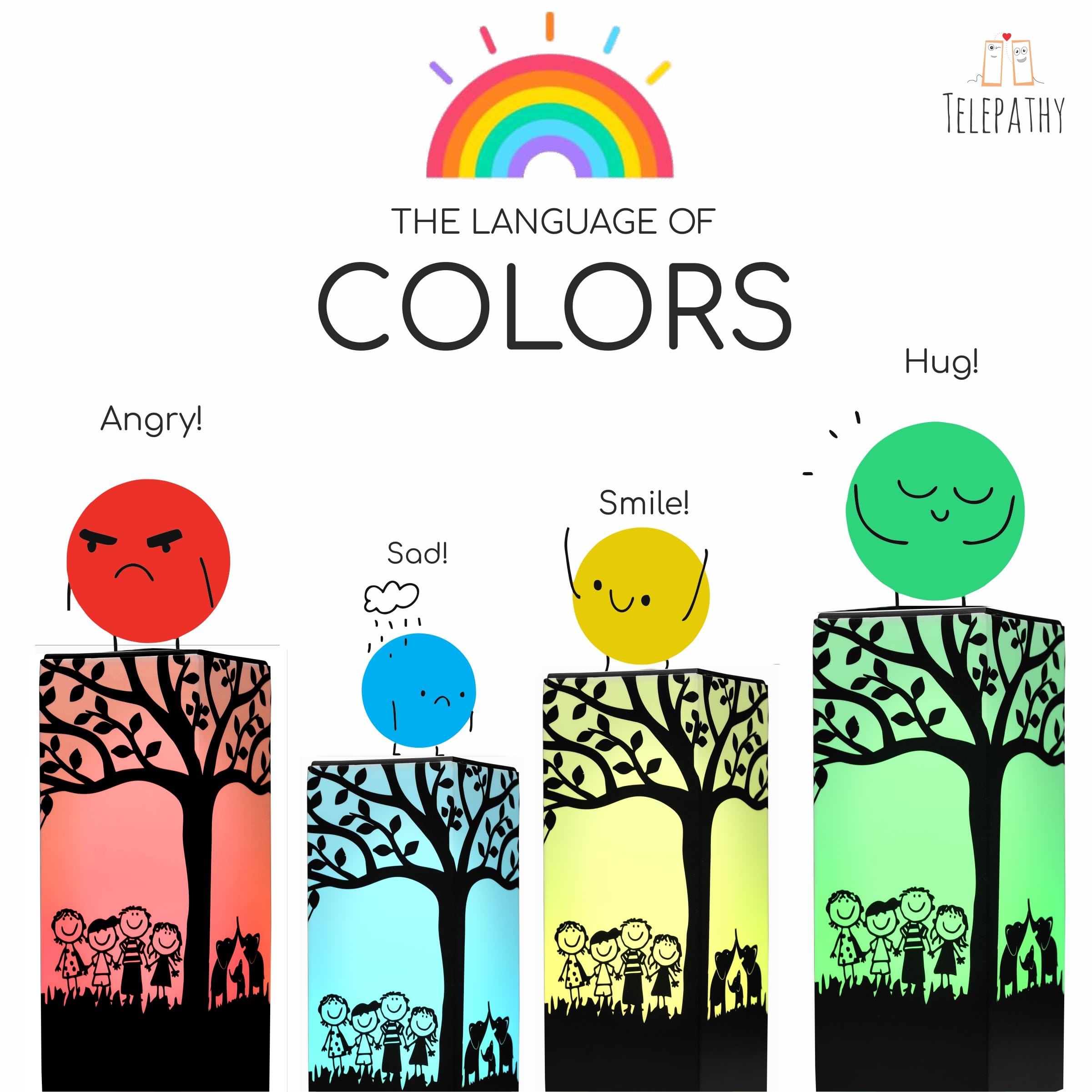 Telepathy® Tree - Long Distance Friendship Lamp with Wi-Fi & Touch-Activated Color Changing LED Lights | Unique Gift for Loved Ones Far Away | Perfect for Bedrooms, Dorms & Long-Distance Relationships (Set of 6)