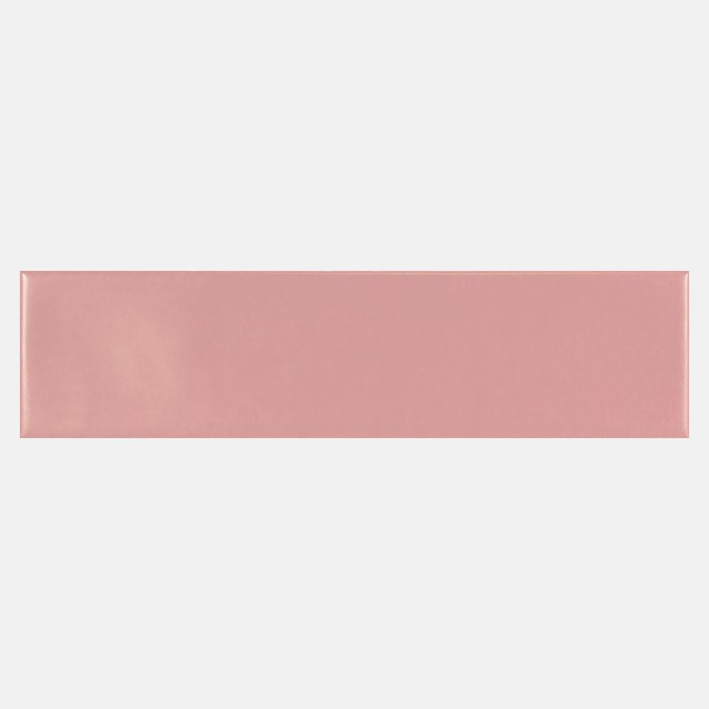 Metro Pink Wave 68x280 Glossy Ceramic Subway Tile - Vintage Bathroom & Kitchen Backsplash, Retro Home Decor Wall Tile