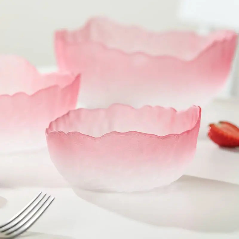 Lulu Frosted Glass Dessert Bowl Set - Elegant Serving Dishes for Ice Cream, Pudding & Fruit - Perfect for Parties, Dessert Bars & Home Entertaining