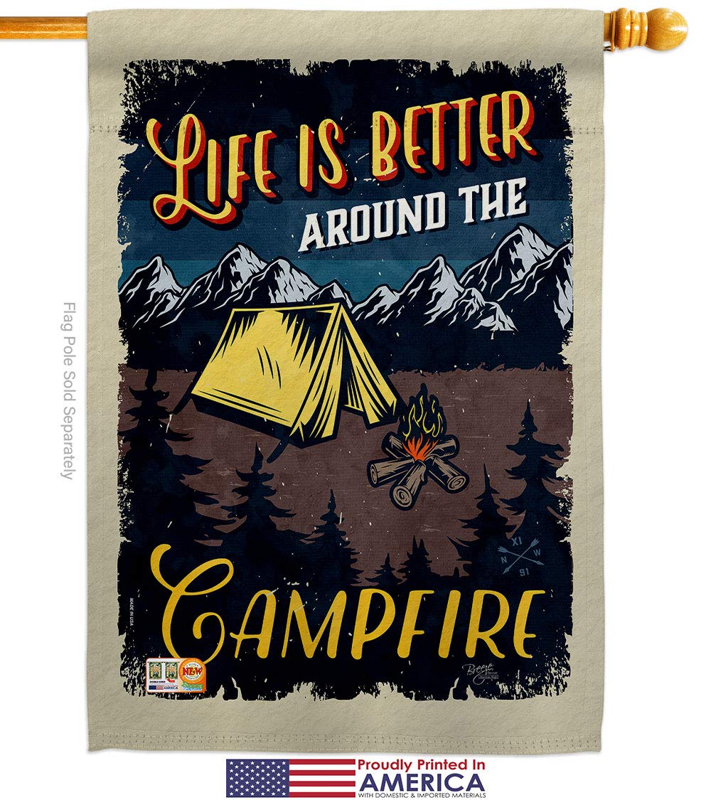 Rustic Camping Flag 28x40 - Outdoor Decor for RV, Camper & Yard