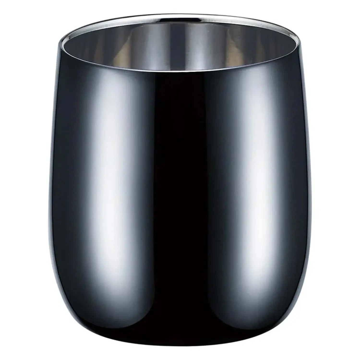 Asahi Brilliant Black Stainless Steel Double Wall Insulated Rocks Glass 250ml - Perfect for Whiskey, Cocktails, Iced Coffee & Hot Beverages at Home or Bar