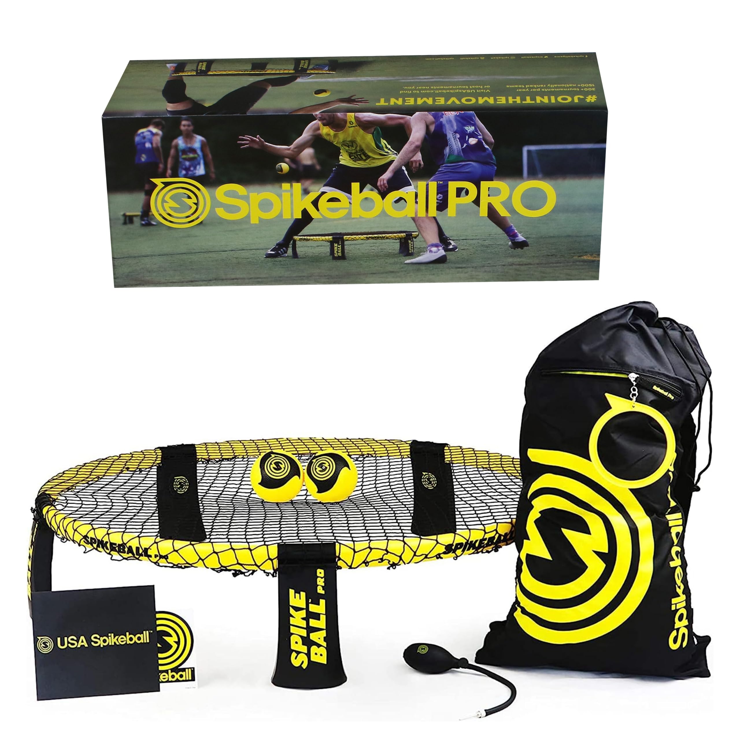 Spikeball Pro Kit Tournament Edition - Premium Stronger Playing Net, High-Spin Balls, Portable Pump Gauge & Backpack - Outdoor Beach, Backyard, Park, Camping, Family & Competitive Games - As Seen on Shark Tank