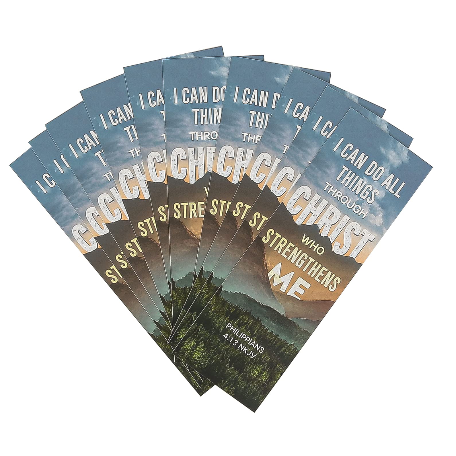 Inspirational Philippians 4:13 'I Can Do All Things' Christian Bookmarks - 2x6 Inch Bulk Pack of 25 - Perfect for Bible Study, Gifts & Church Events