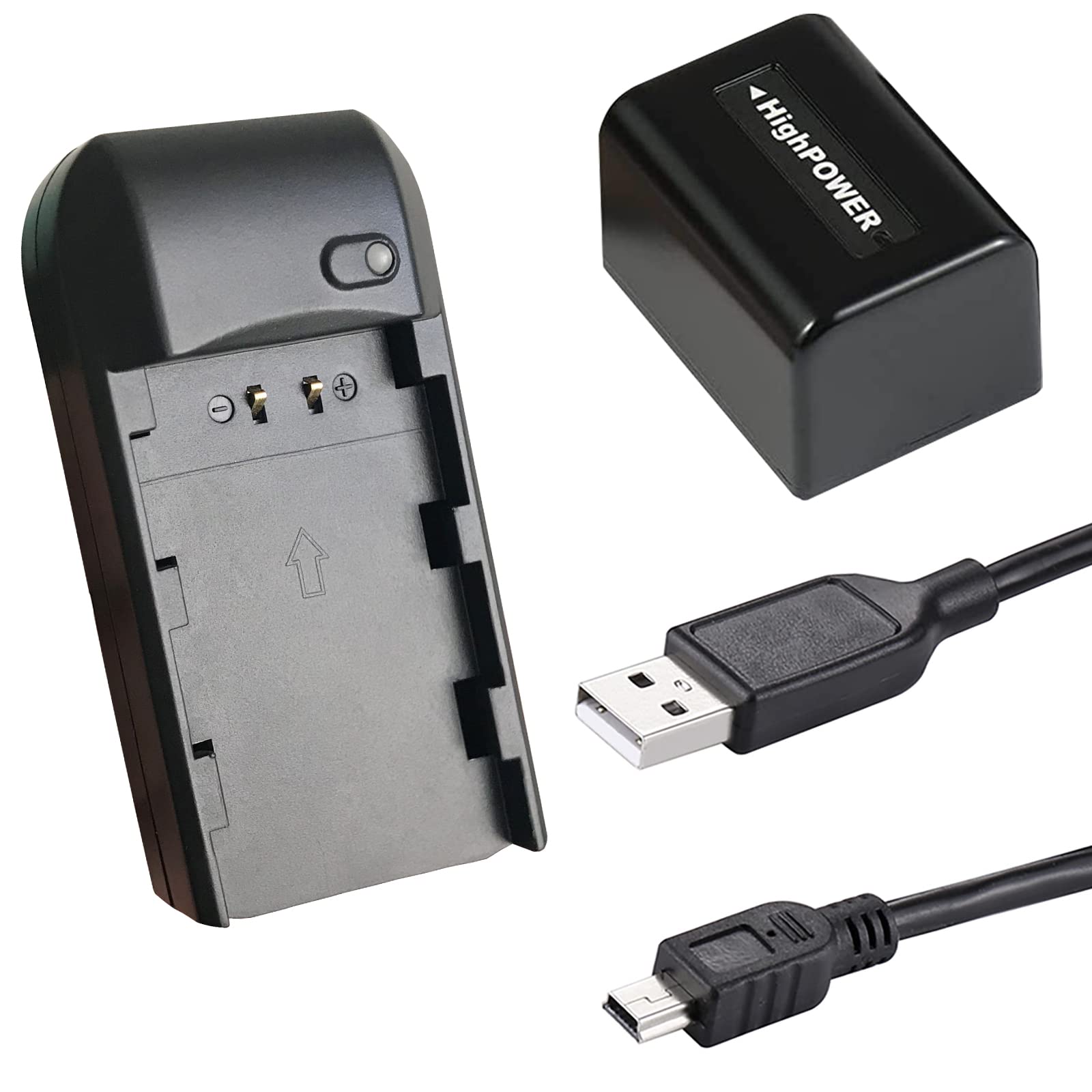 NP-FV5 Battery Charger Set with 2000mAh Rechargeable Lithium Battery - Universal Travel Charger for Sony Camcorders & Digital Video Cameras - Perfect for Vlogging, Travel Filming, and Professional Videography
