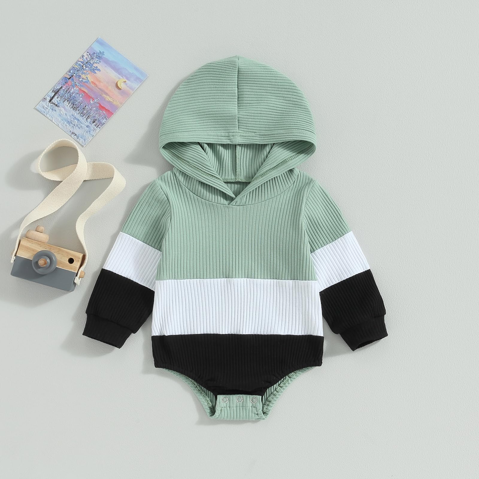 Baby Boy Hooded Romper Sweatshirt - Soft & Cozy Infant Winter Clothes for Fall & Christmas | Perfect for Holiday Photos & Playtime