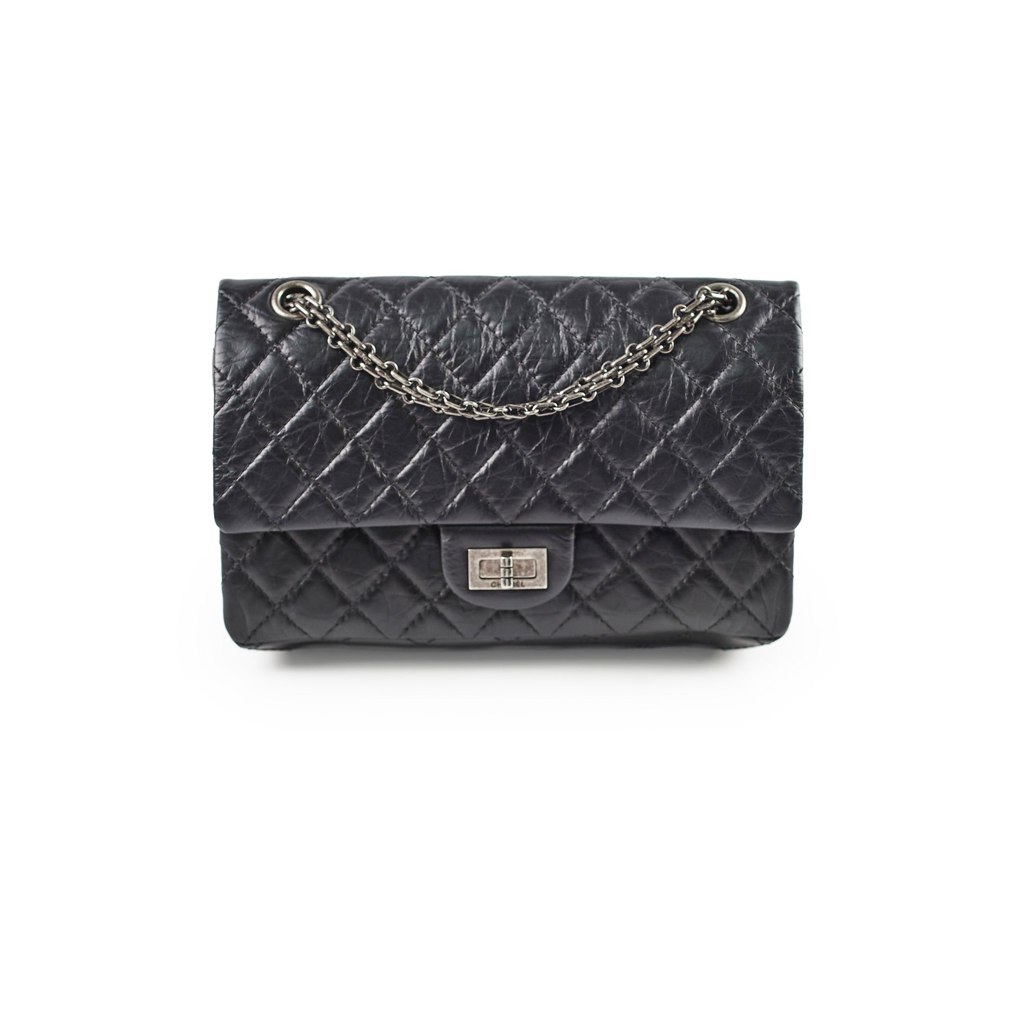 Chanel Reissue 225 Black Leather Flap Bag - Classic Luxury Handbag for Women | Perfect for Evening Events, Work & Special Occasions