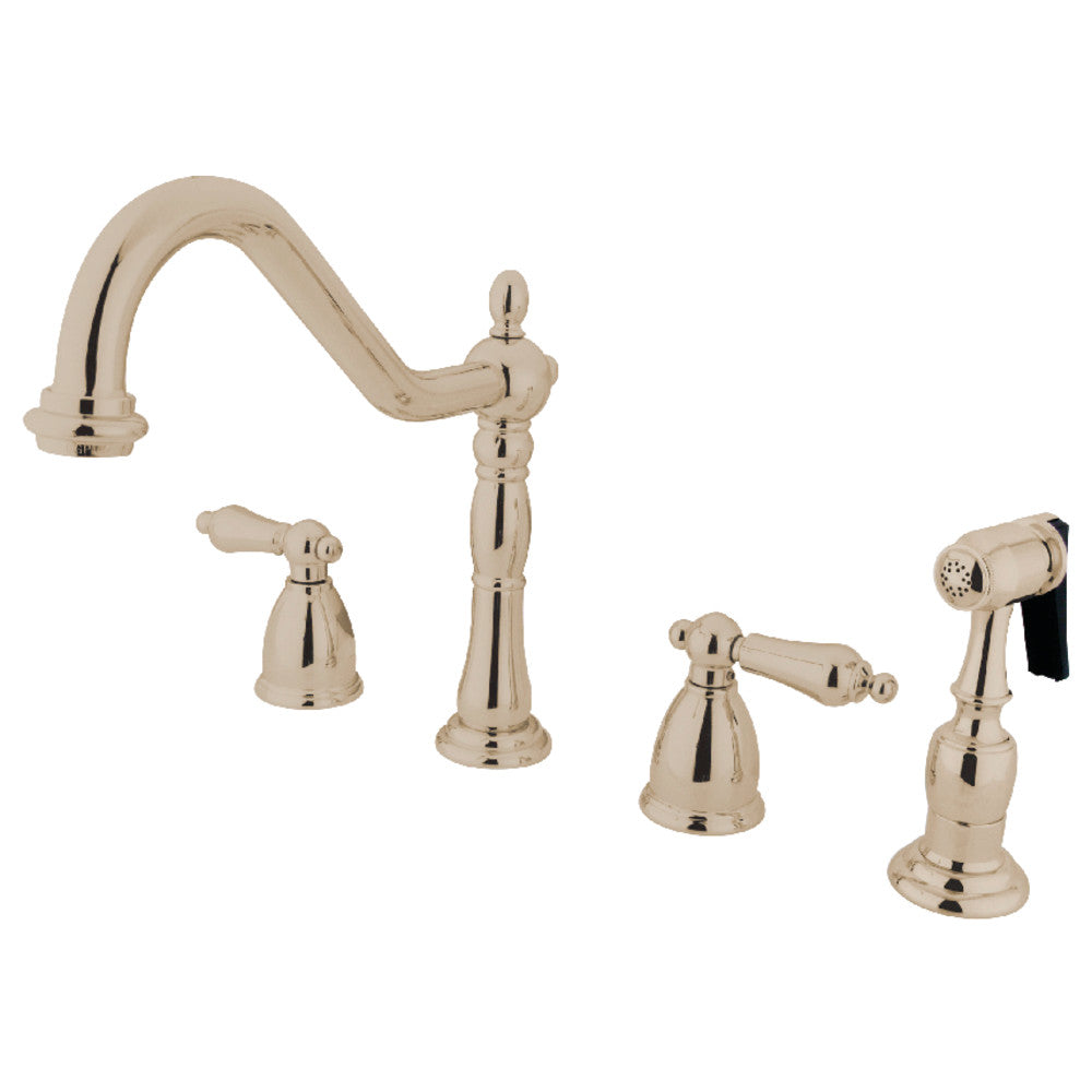 Kingston Brass KB1791ALBS Widespread Kitchen Faucet - High Arc Pull-Down Sprayer, Oil Rubbed Bronze Finish for Modern Farmhouse & Industrial Style Kitchens