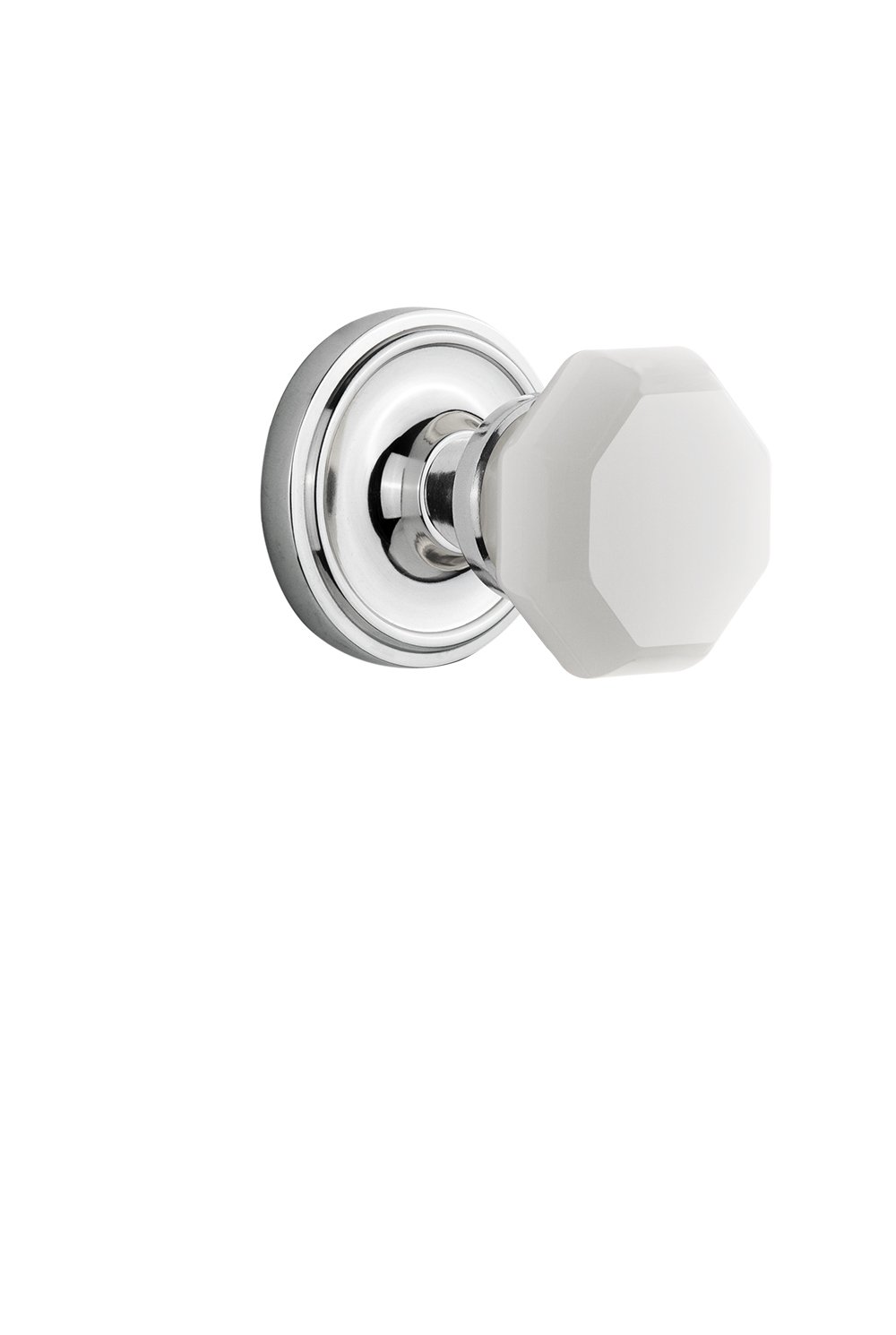 Nostalgic Warehouse 748710 Double Dummy Door Knob Set - Bright Chrome Finish - Vintage Style Hardware for Interior Doors, Bedrooms & Bathrooms - Easy Installation & Durable Construction