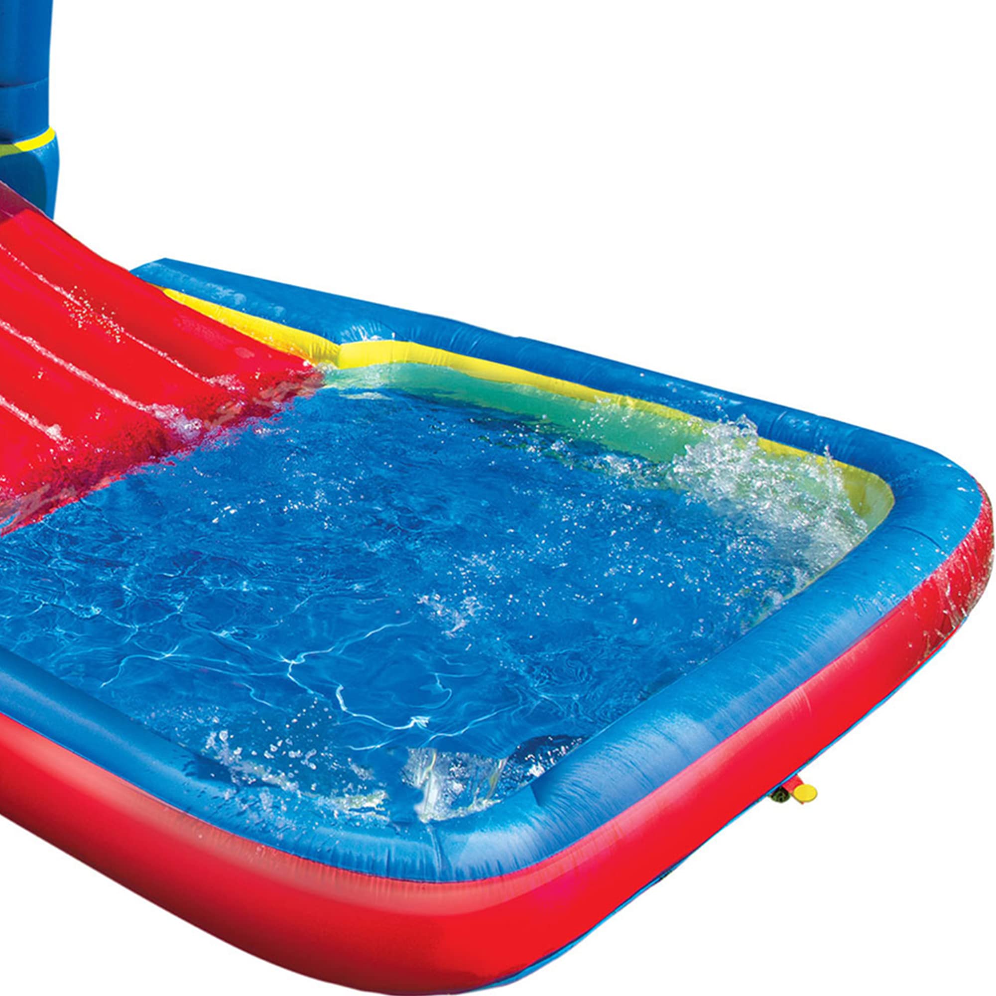 Banzai Bounce 'N' Splash Inflatable Water Slide Park - Heavy Duty Outdoor Bounce House with Slide & Splash Pool for Kids Ages 5-12 - Multicolor - Perfect for Backyard Parties, Summer Fun, and Family Gatherings