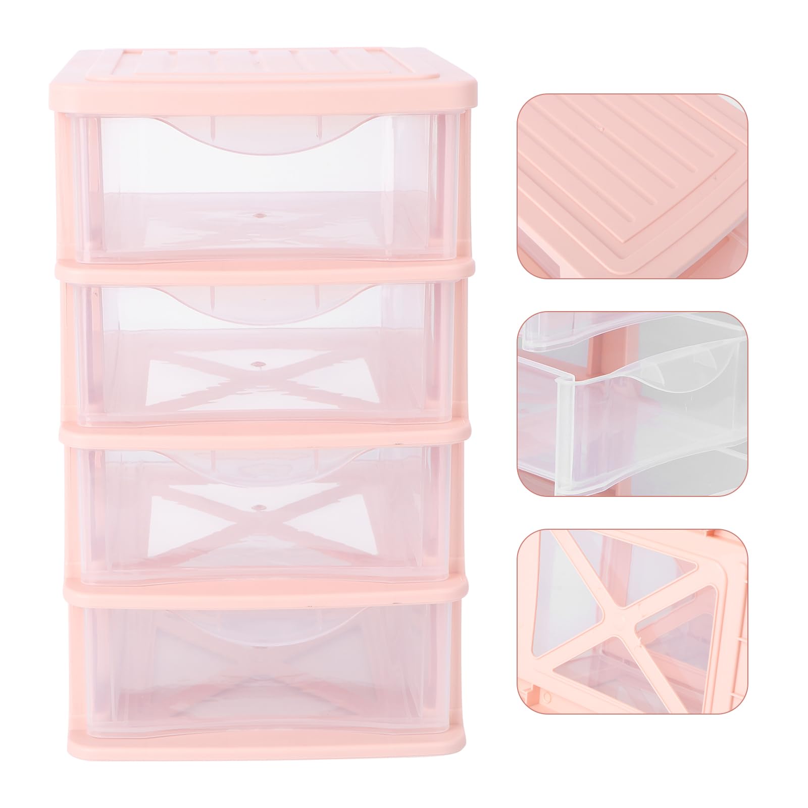 DOITOOL 4-Drawer Plastic Desktop Organizer - Teacher Toolbox, Office Storage Cube for Supplies, 12