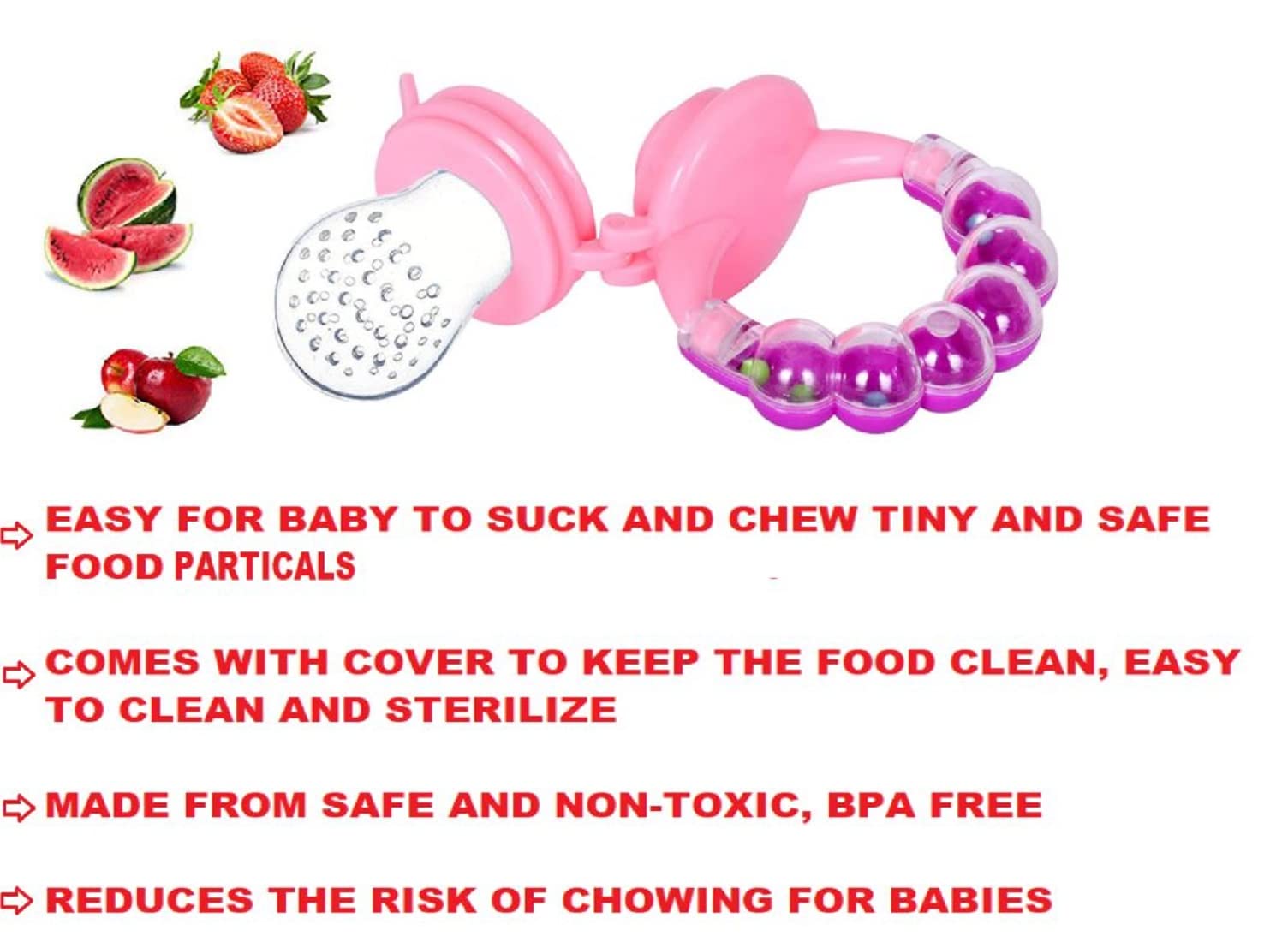 2 Pack Baby Soft Silicone Fruit-Shaped Orange Teether with Fresh Fruit & Vegetable Feeder - BPA Free, Safe for Infants 6+ Months - Perfect for Soothing Sore Gums During Teething & Introducing Solid Foods